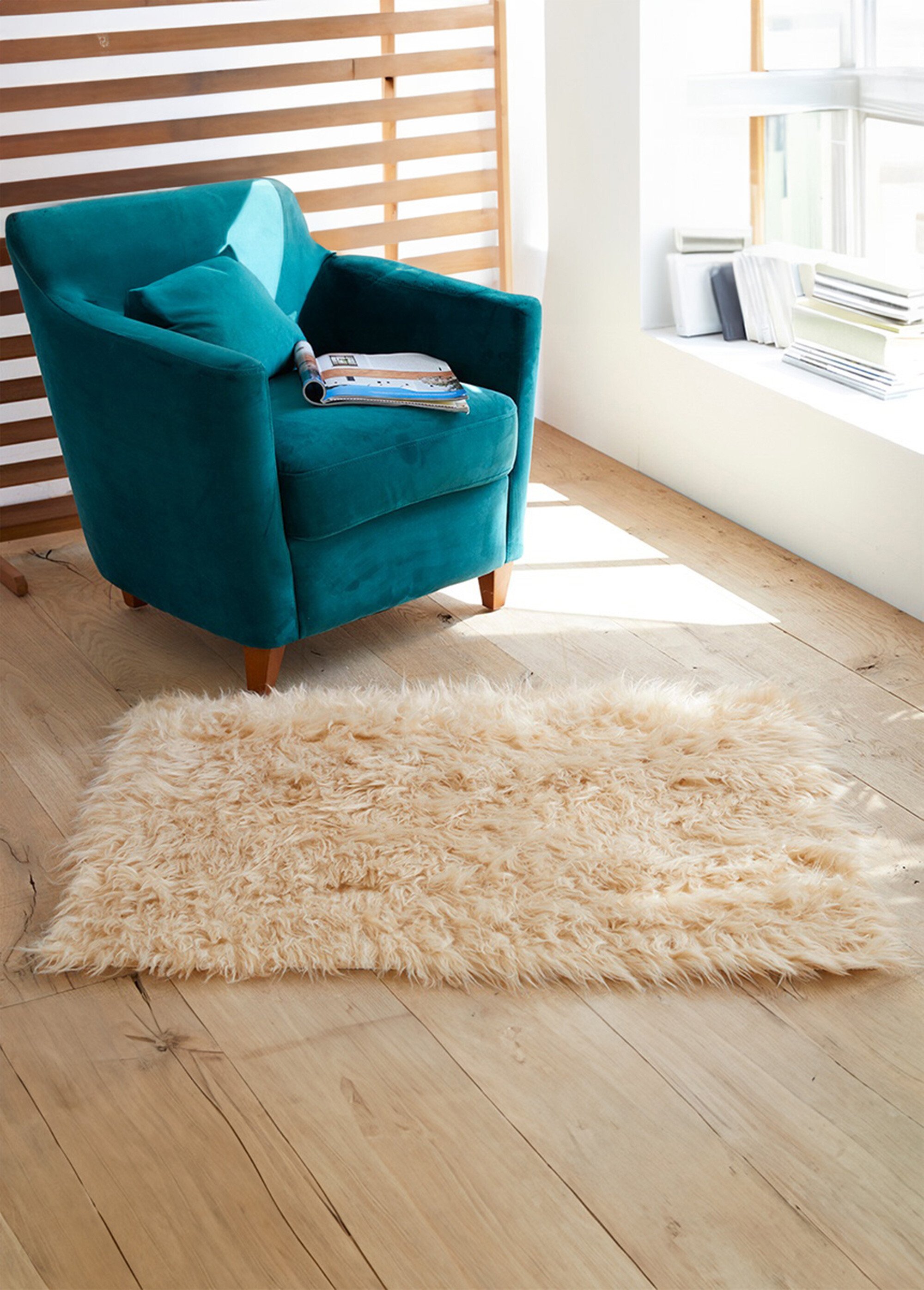 Tapis décoratif poils longs