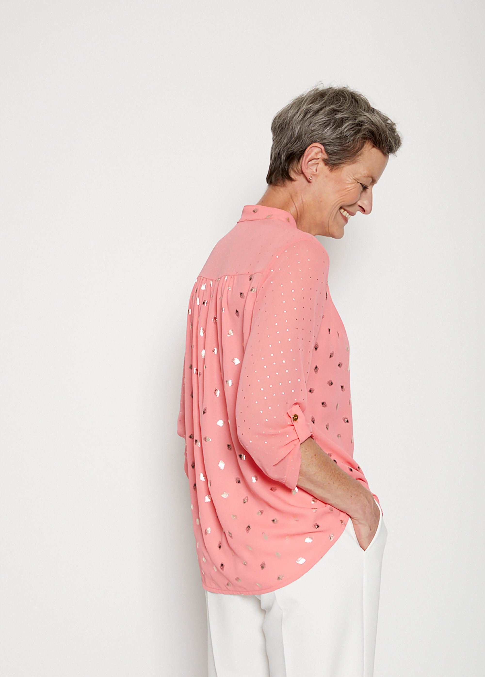 Tunique jeux d'imprimés motifs irisés Femme Rose CUINCY DR1