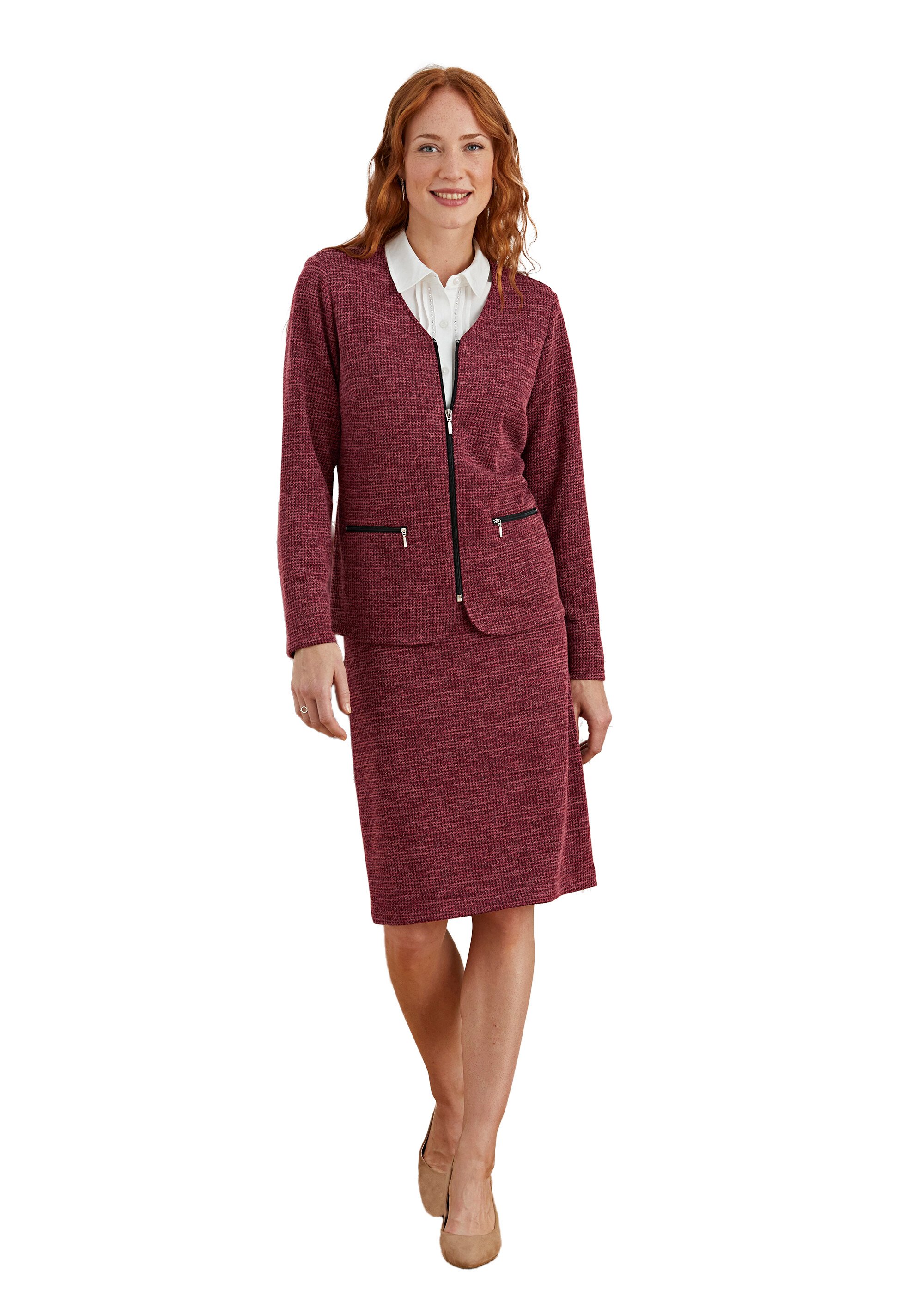 Veste zippée encolure V