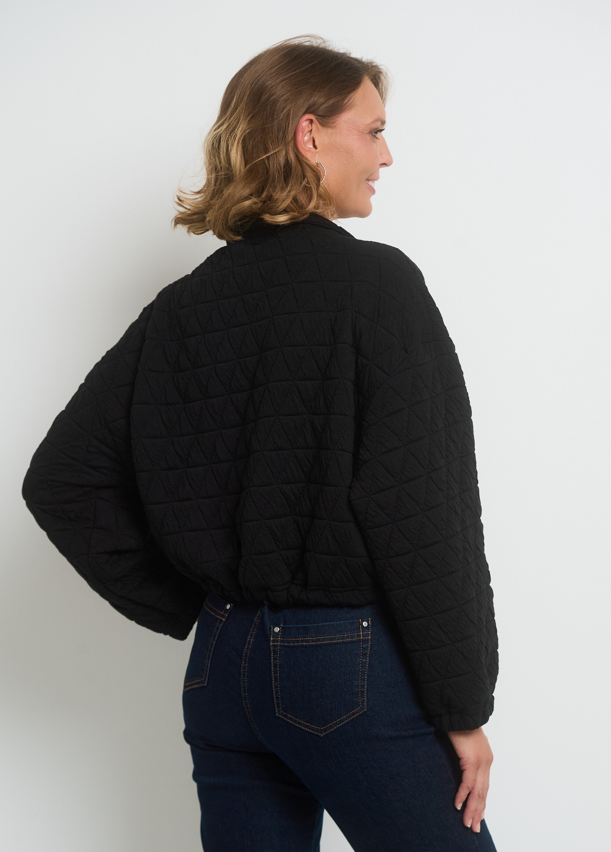 Veste zippée matelassée avec col montant Femme Noir FI-VEBOULE DO2