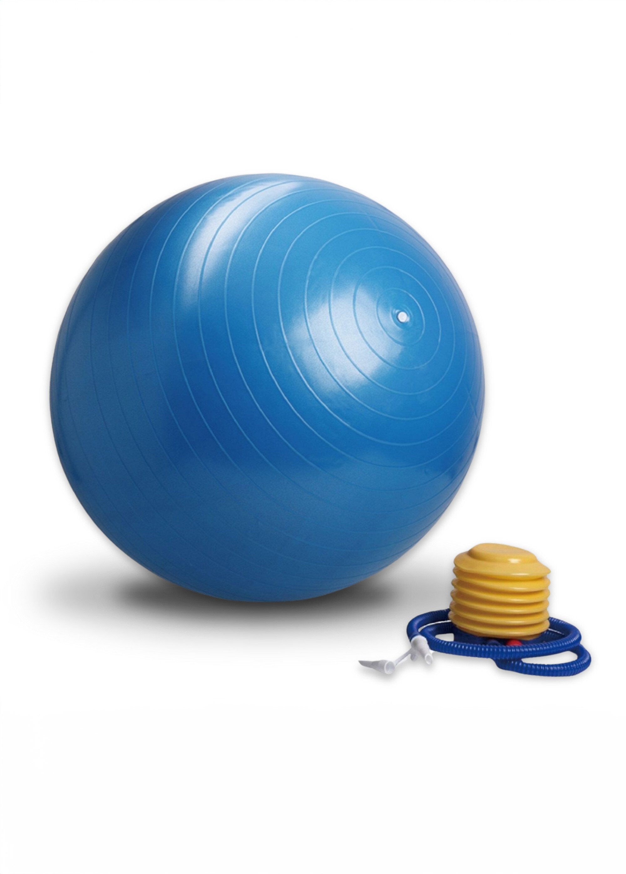 Ballon de yoga diam 65cm + pompe gonflage Bleu ZENBALL65CM DE1