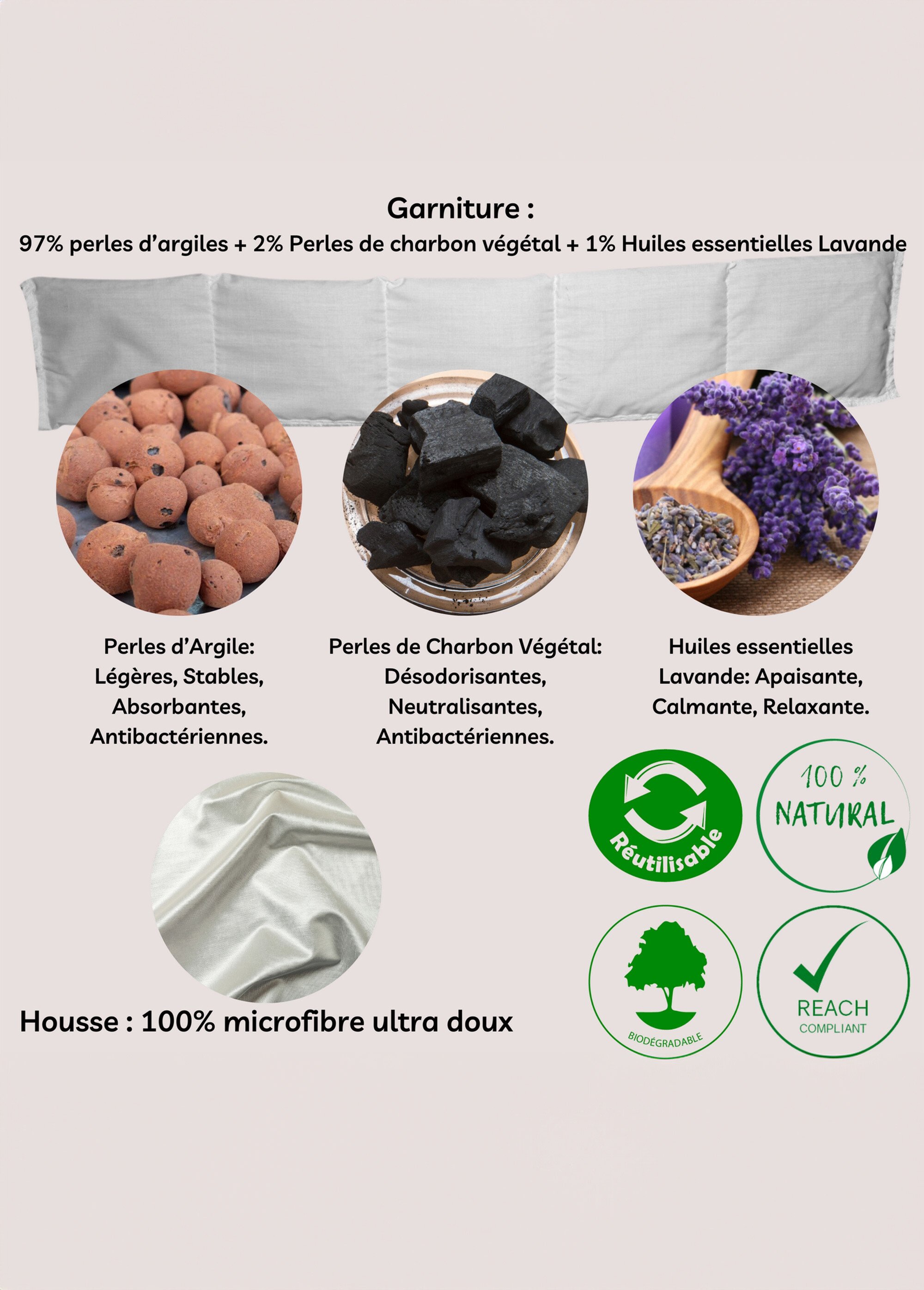 Bande relaxante épaules et cervicale Beige ZENCERVICALE DE3