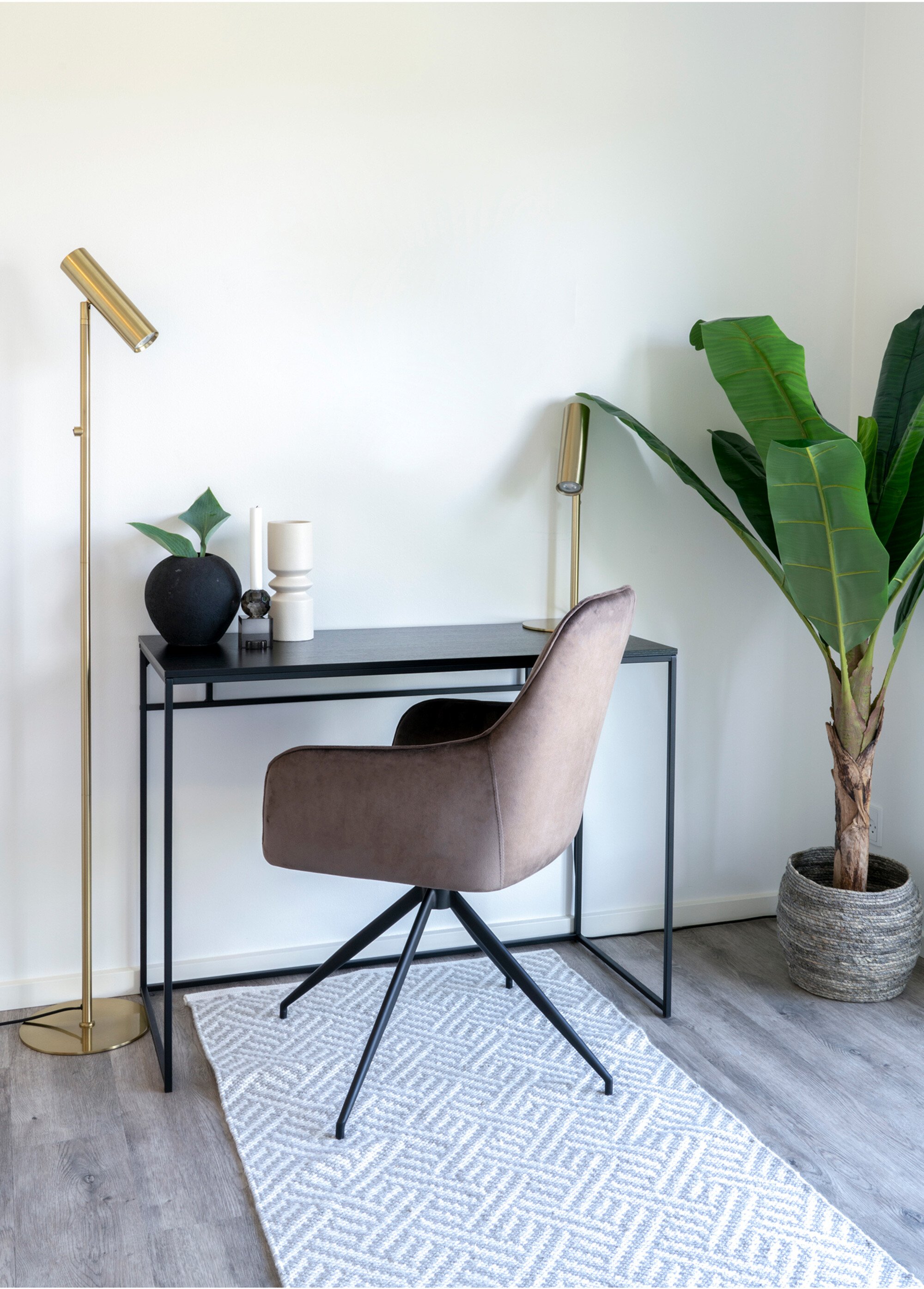 Bureau haut style épuré, acier foncé NOIR HN-2402050 SI1