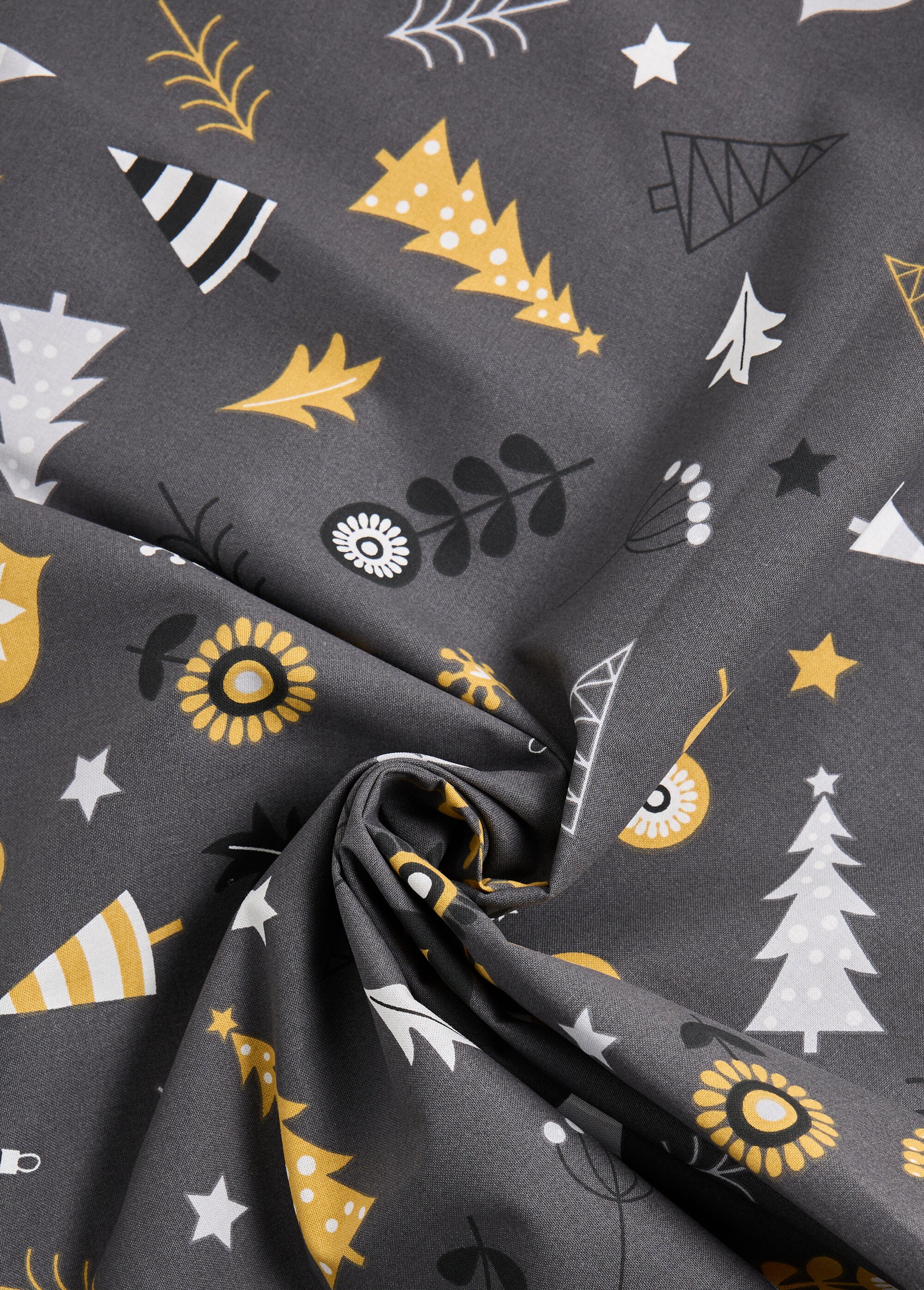 Coupon tissu déco Fêtes de fin d'année 1G GRIS COT91367 FA1