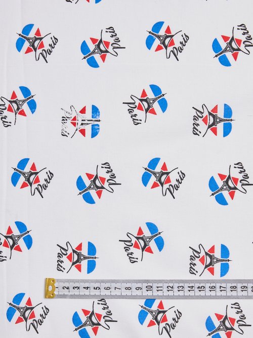 Coupon tissu déco inscriptions Paris BLANC COT131992 DE1