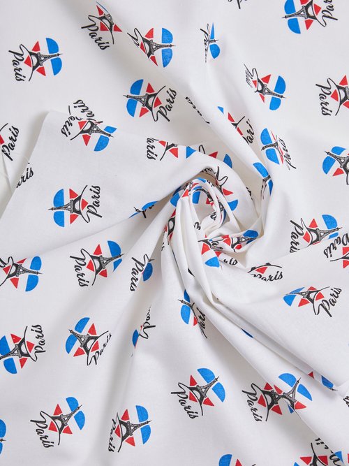 Coupon tissu déco inscriptions Paris BLANC COT131992 FA1