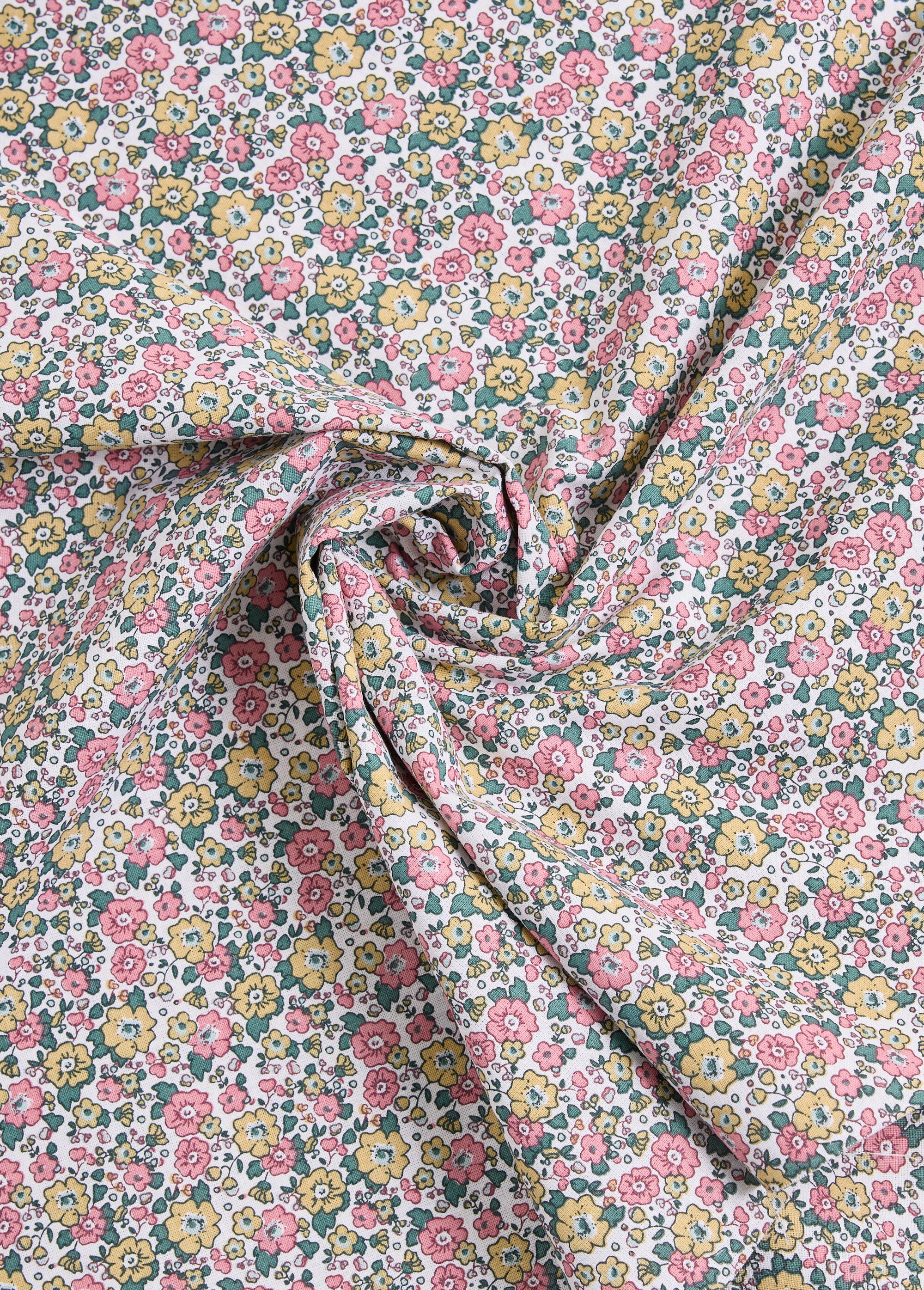 Coupon tissu motif fleuri 10R