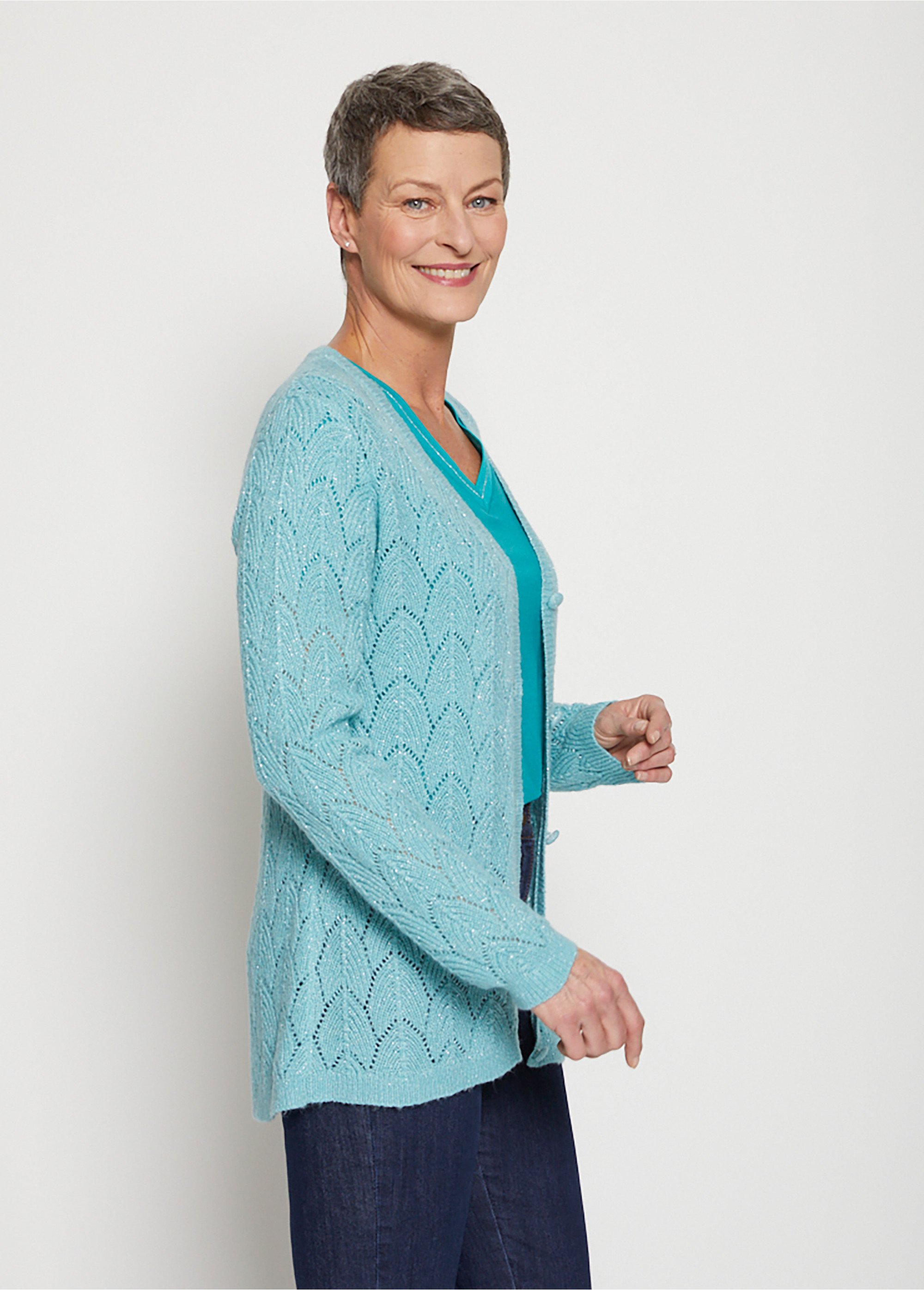 Gilet boutonné avec fibres recyclées Femme Vert MADISON DR1