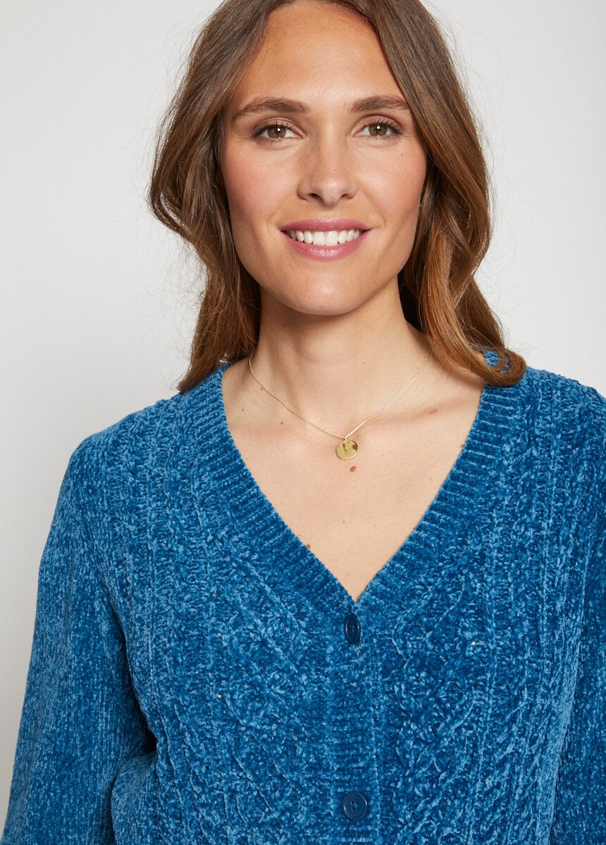 Gilet boutonné maille chenille