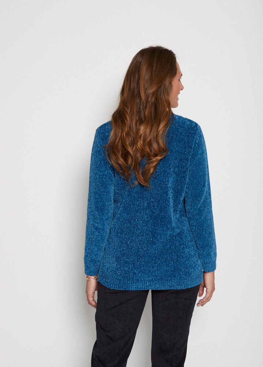 Gilet boutonné maille chenille