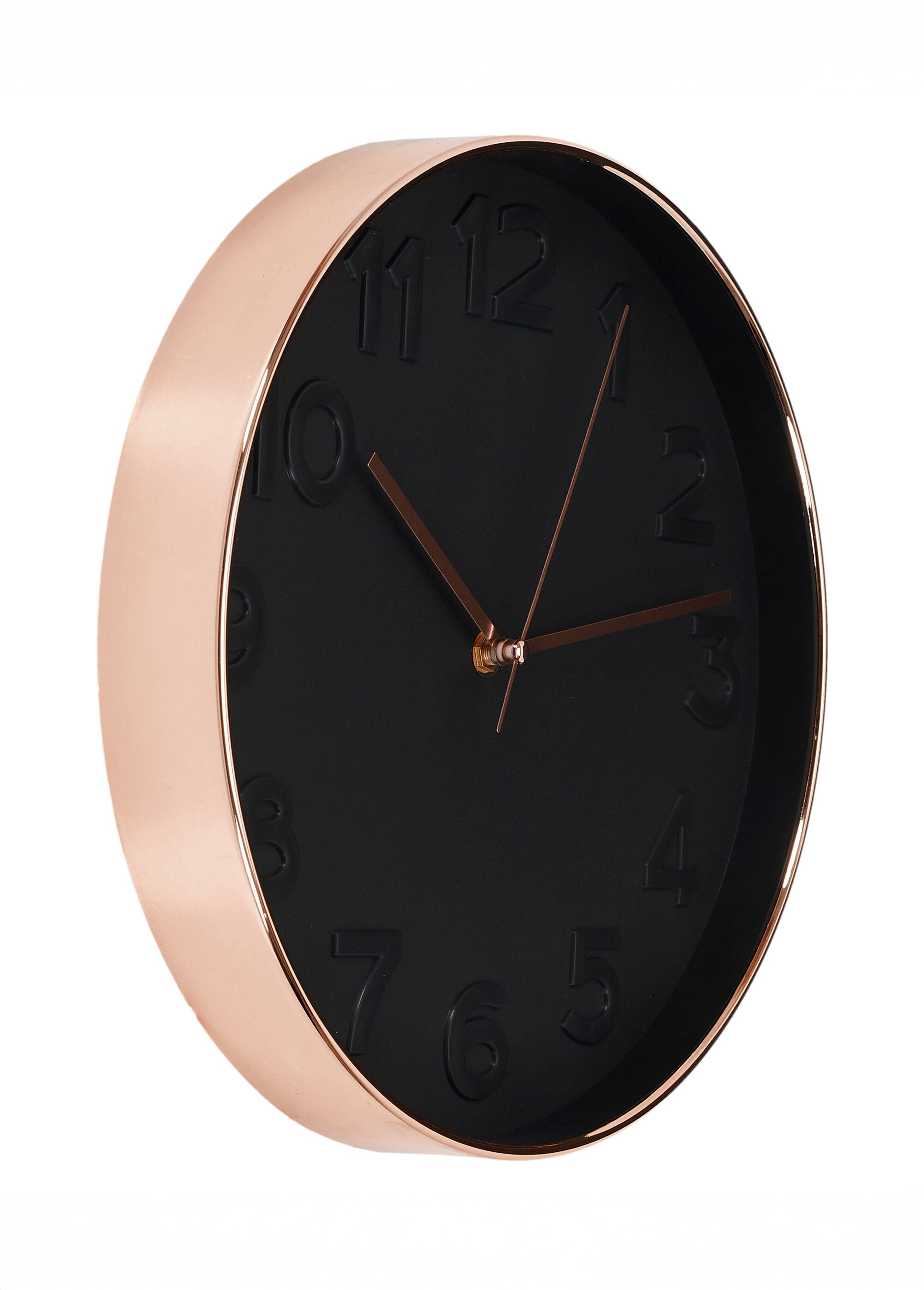 Horloge murale ronde, contour cuivre Noir CMP-HD3304 DE1