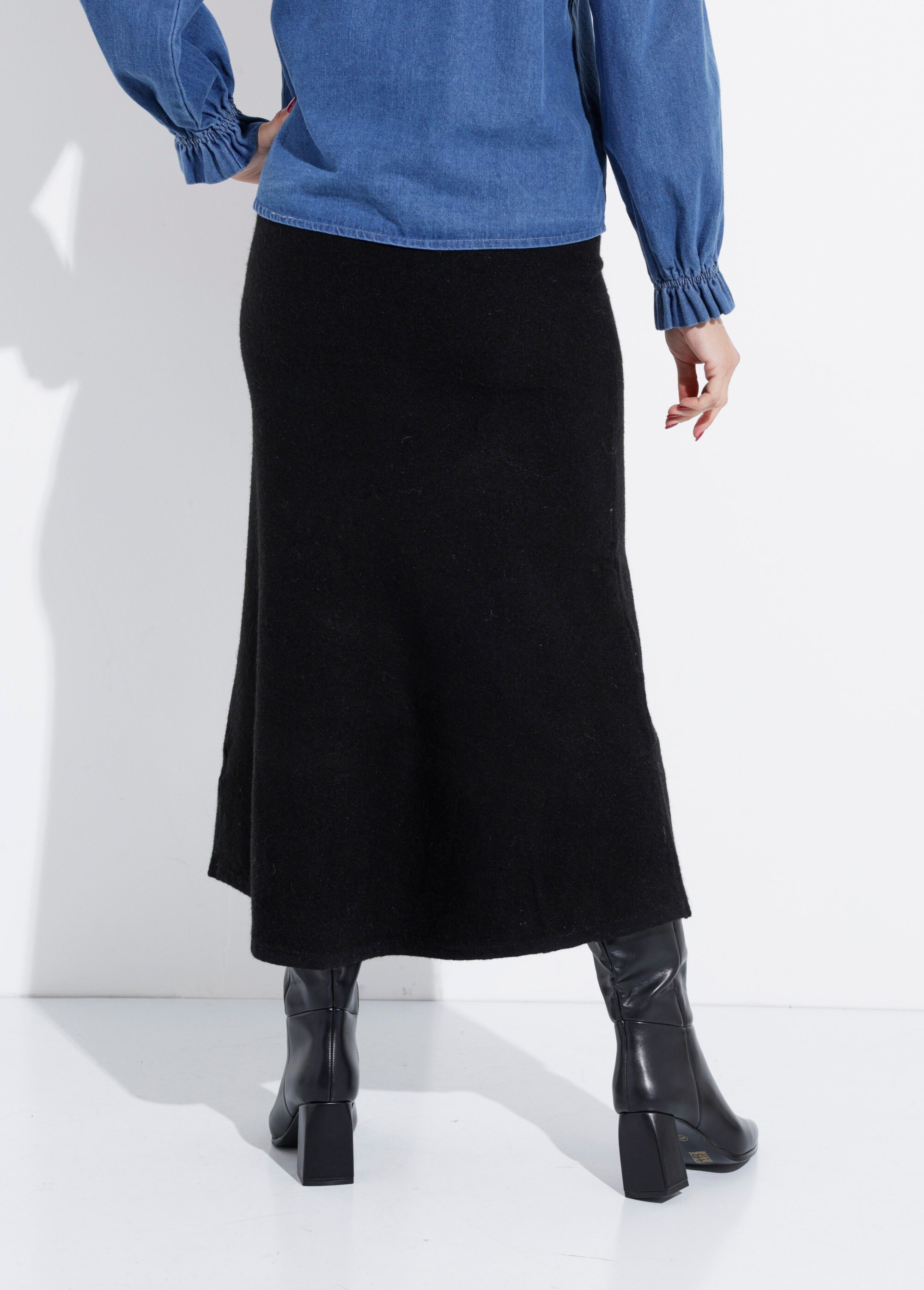 Jupe longue en maille forme tulipe