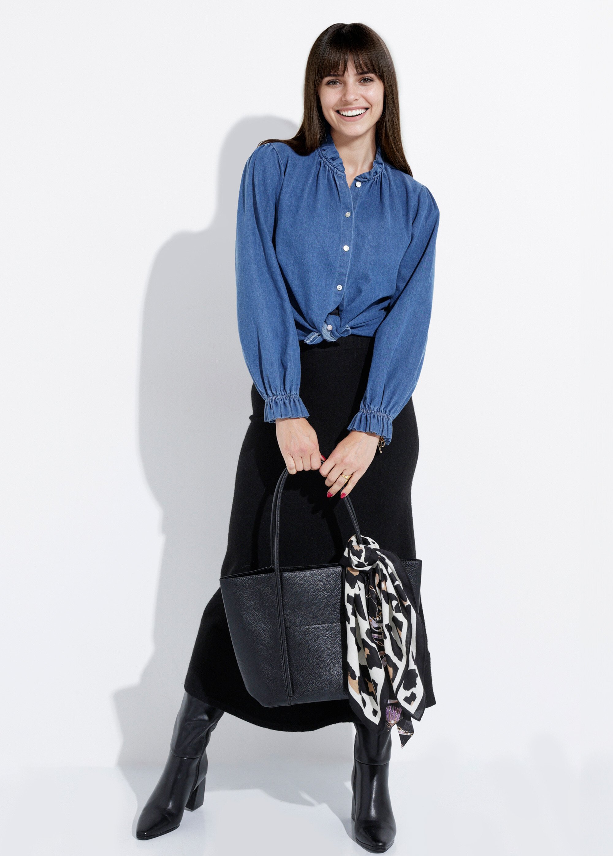 Jupe longue en maille forme tulipe