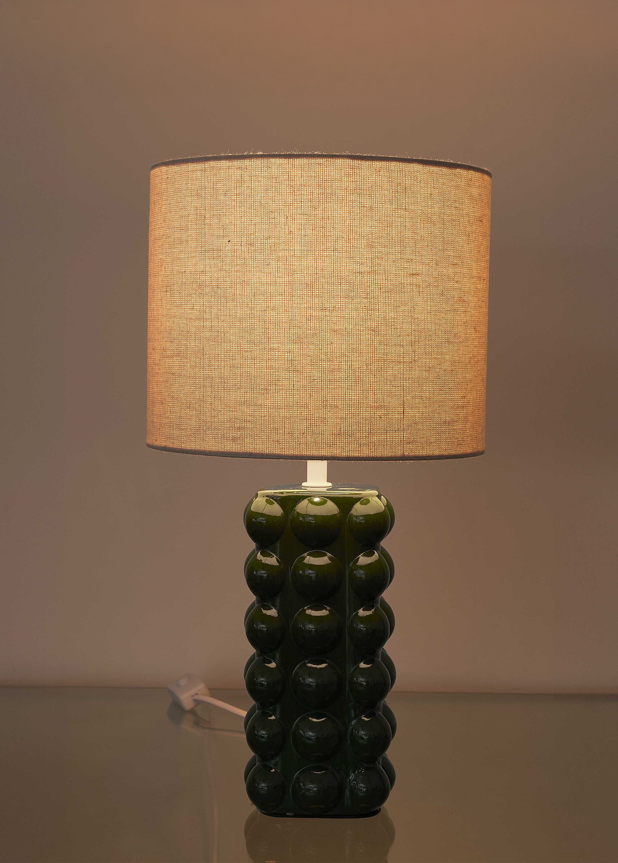 Lampe avec pied en céramique texturé VERT CMP-LA0118 DE1