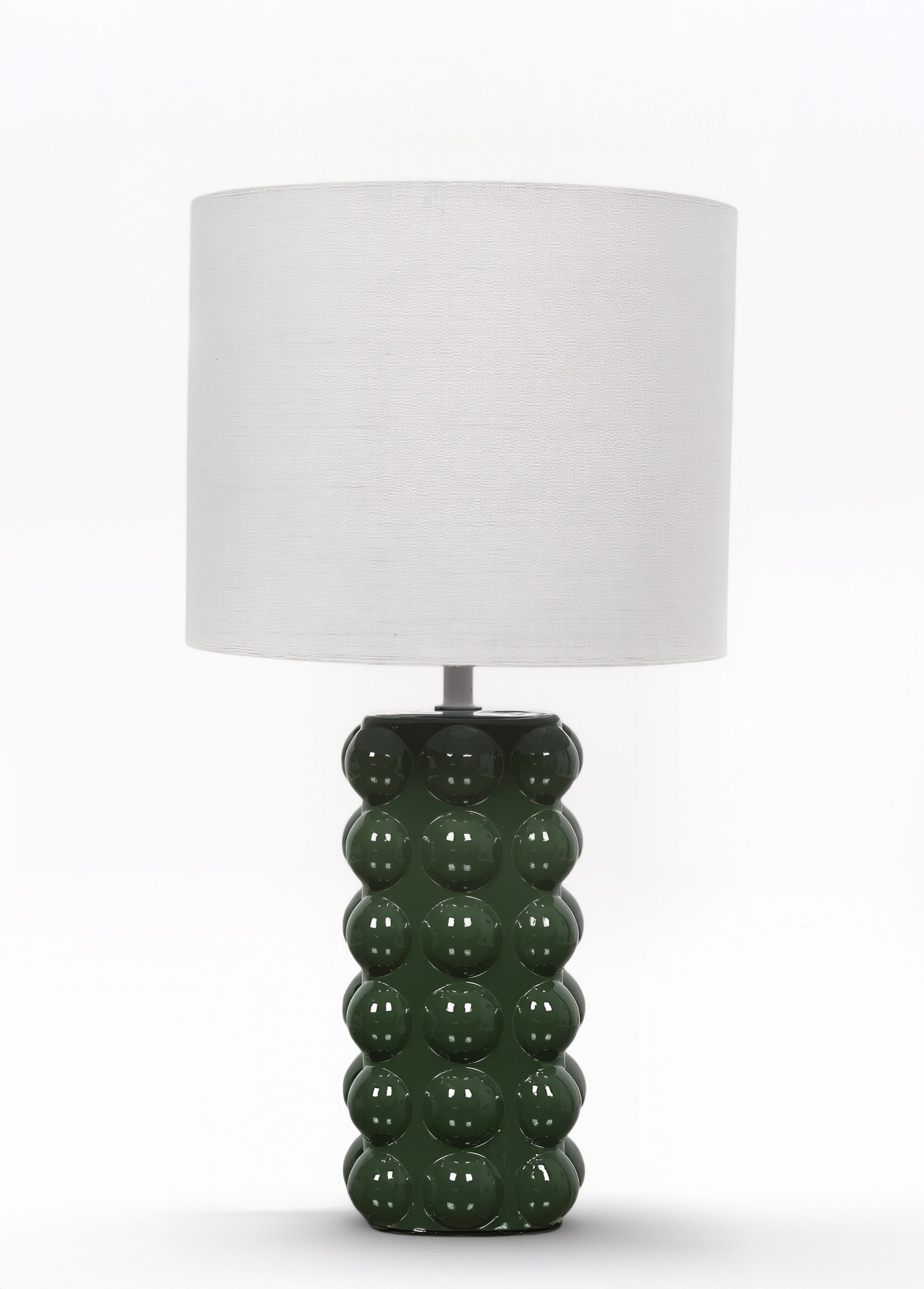 Lampe avec pied en céramique texturé VERT CMP-LA0118 FA1