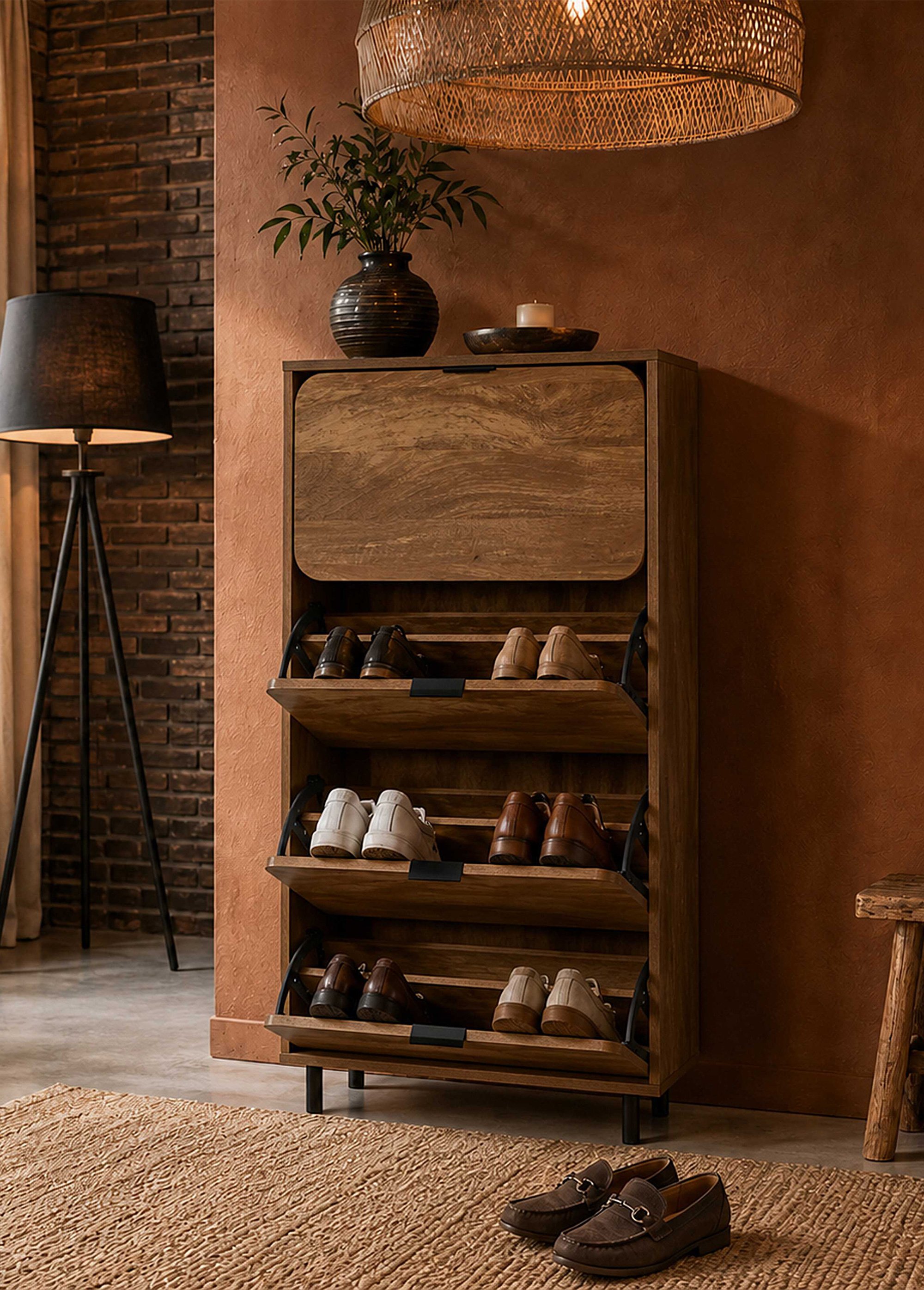 Meuble à chaussures arrondi HERITAGE MARRON CMP-HD7917 AM1