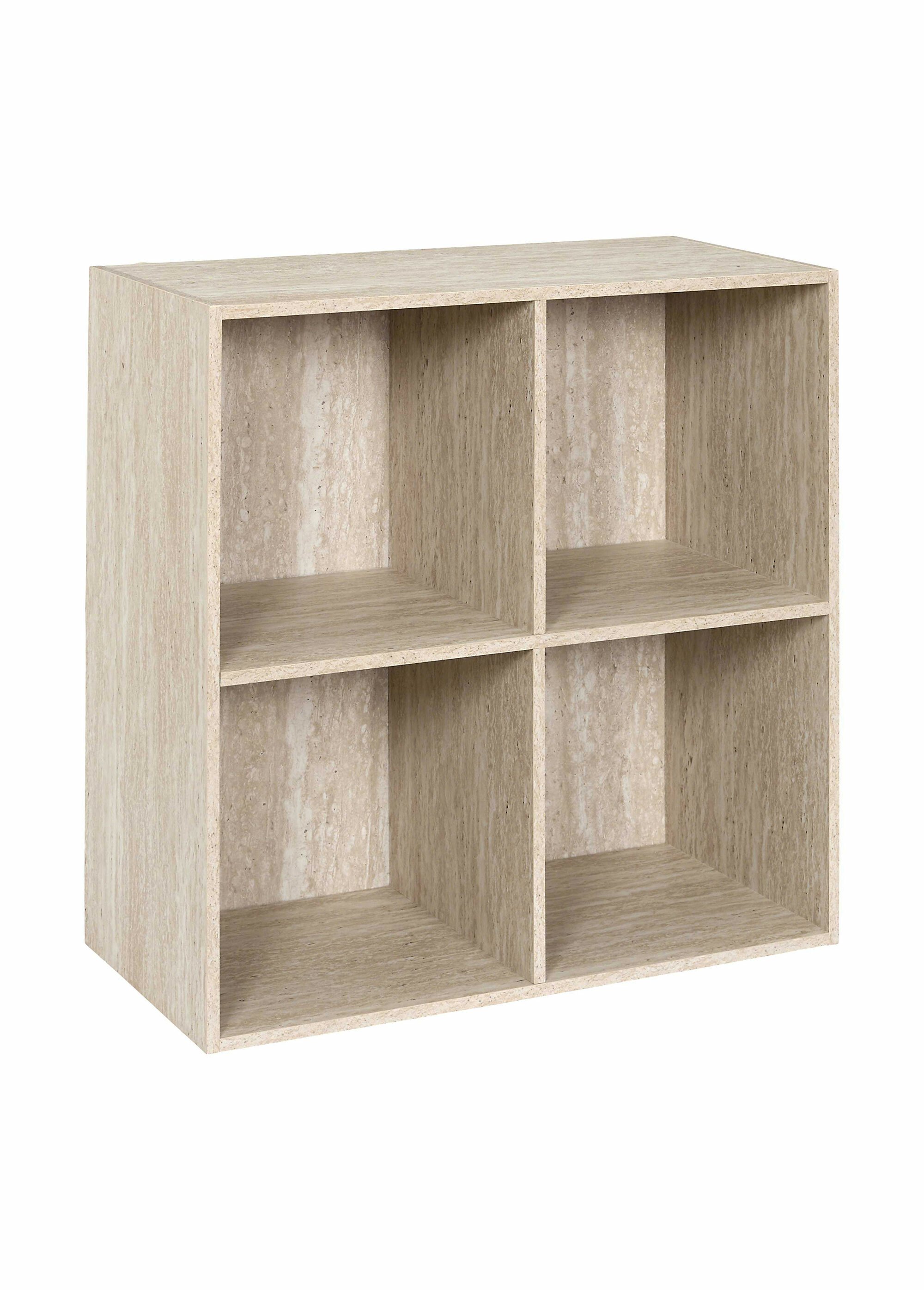 Meuble rangement 4 cases, effet pierre BLANC ET BEIGE CMP-HD7743 FA1