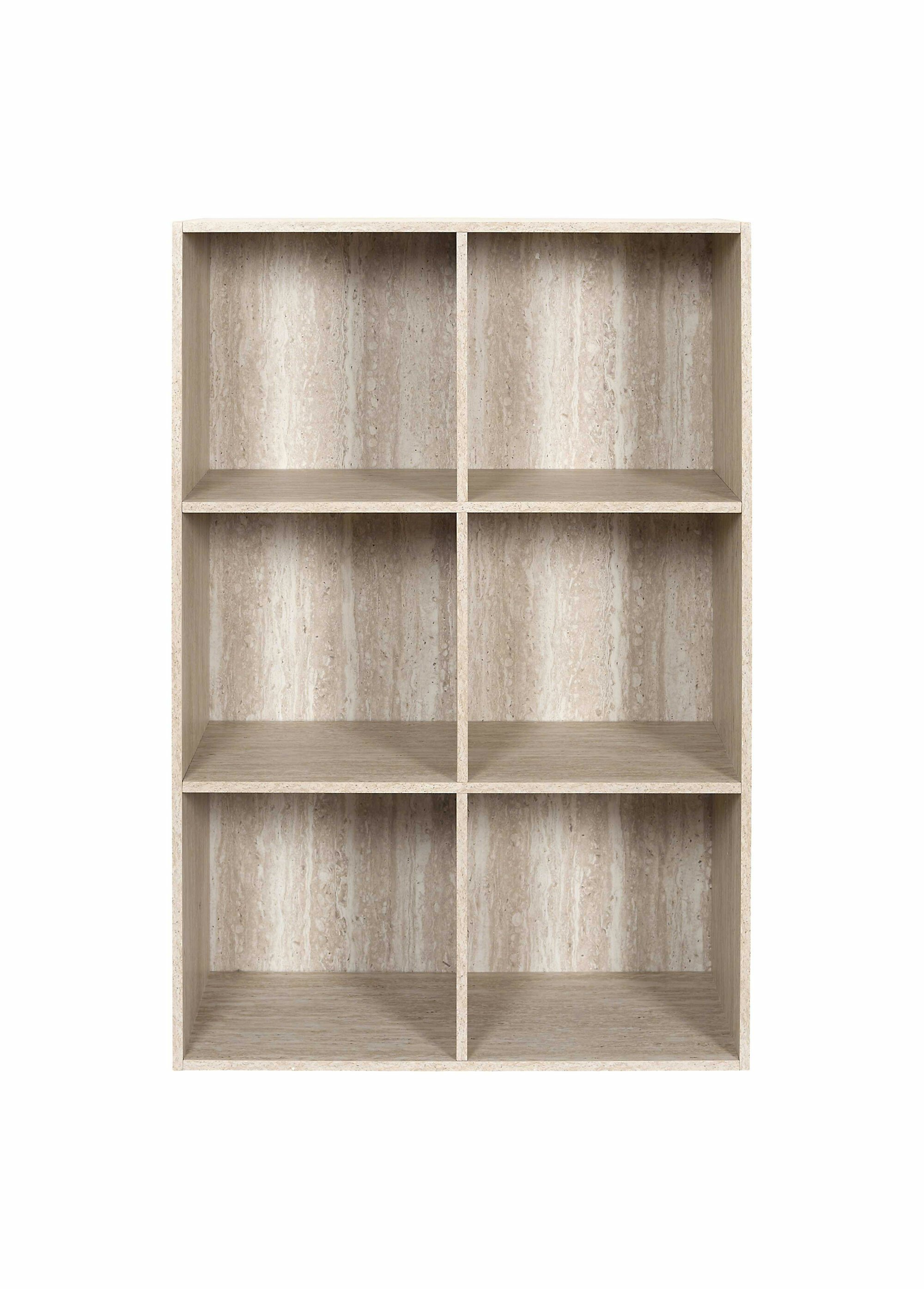 Meuble rangement 6 cases, effet pierre