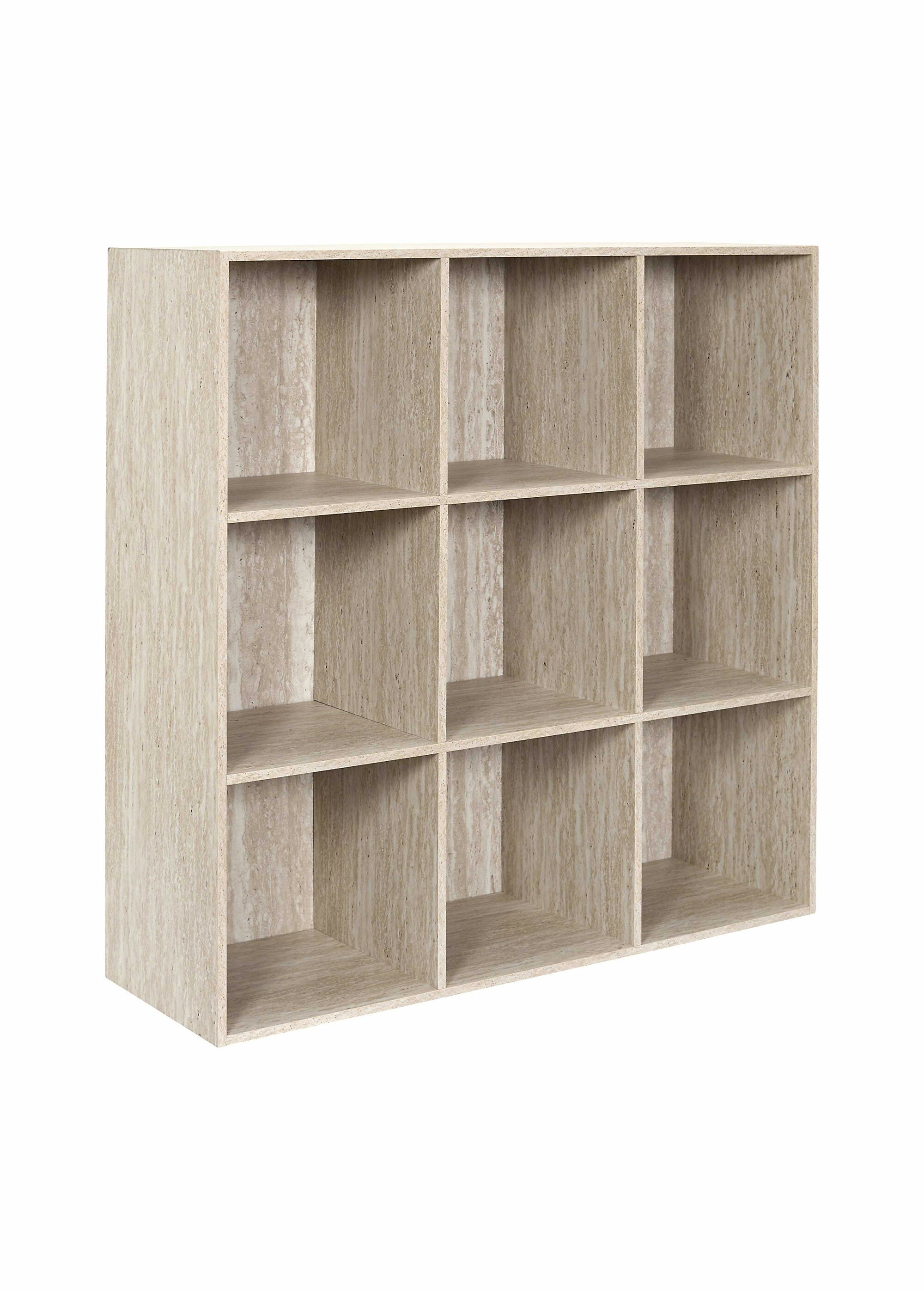 Meuble rangement 9 cases, effet pierre