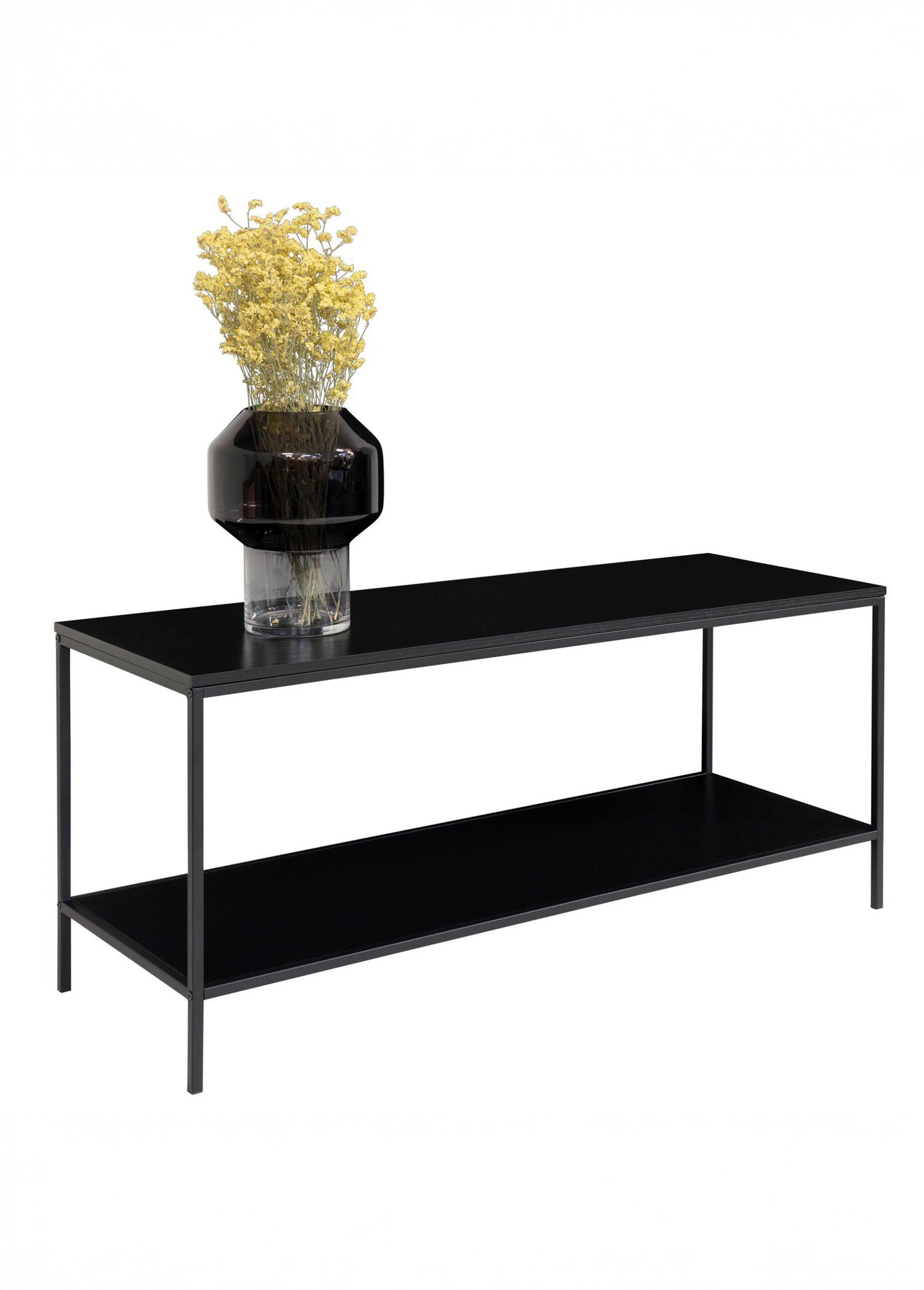 Meuble TV 2 niveaux en acier foncé NOIR HN-2501030 DE2