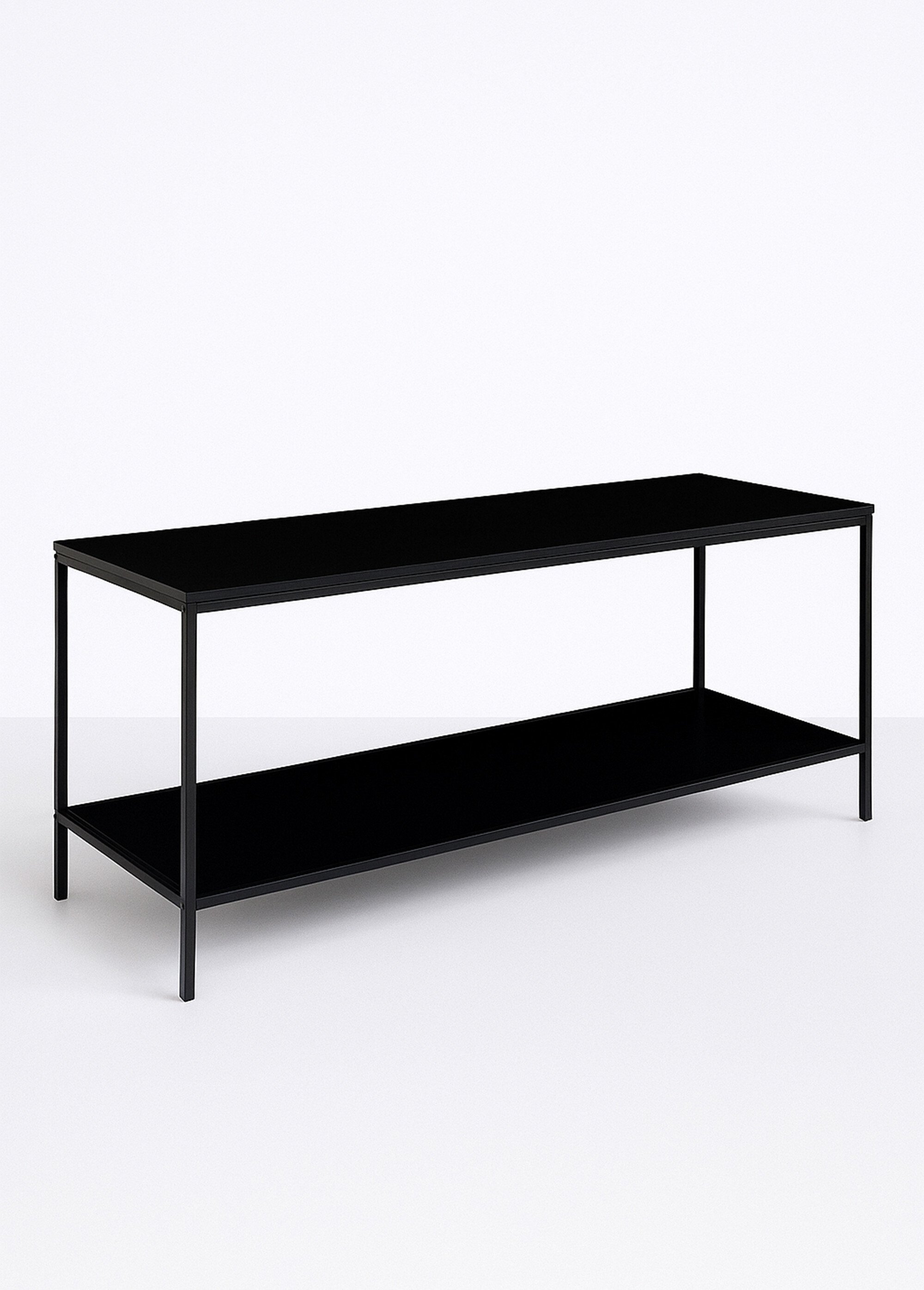 Meuble TV 2 niveaux en acier foncé