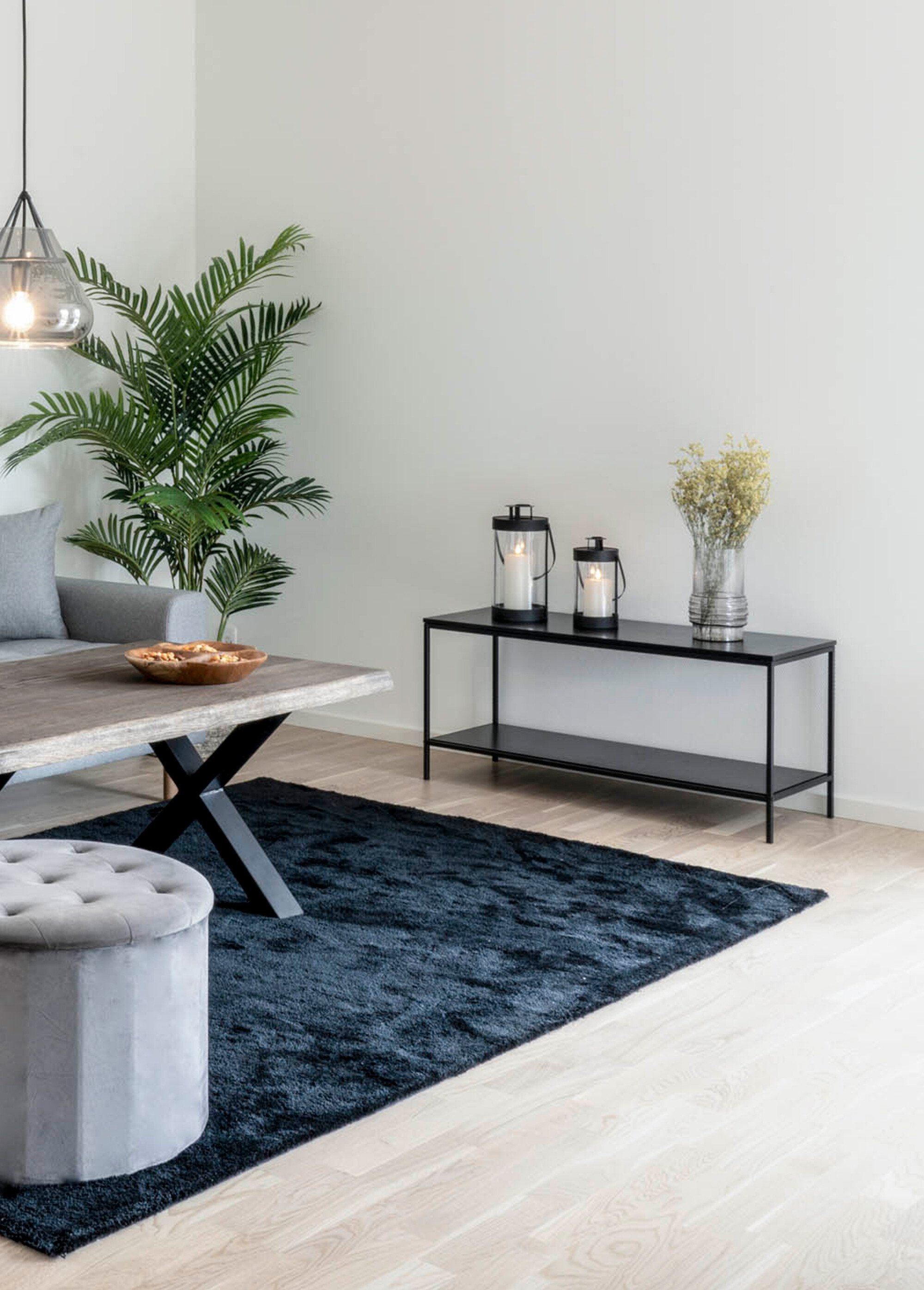 Meuble TV 2 niveaux en acier foncé NOIR HN-2501030 SI1