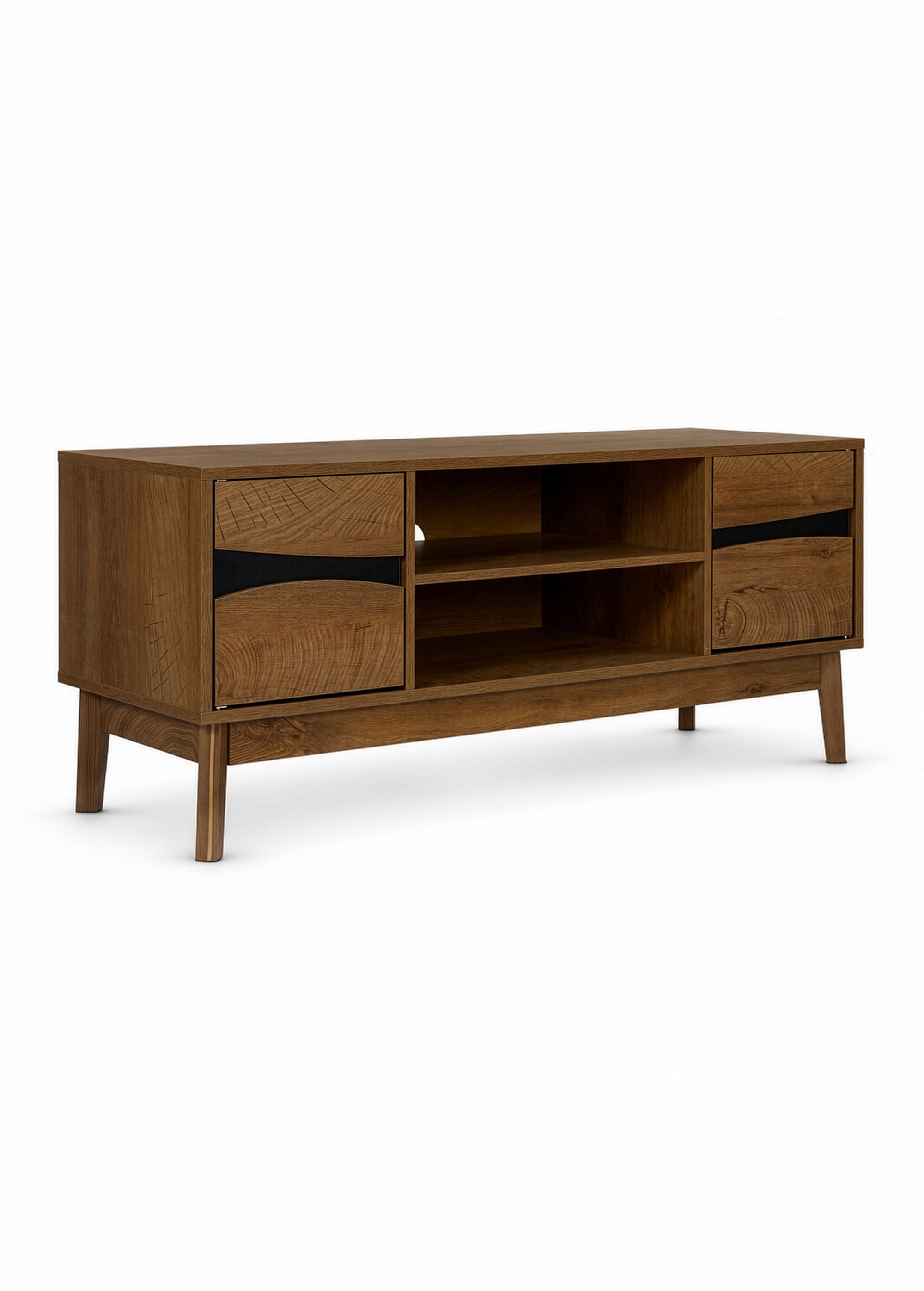 Meuble TV contemporain 2 portes FOREST MARRON CMP-HD7918 FA1