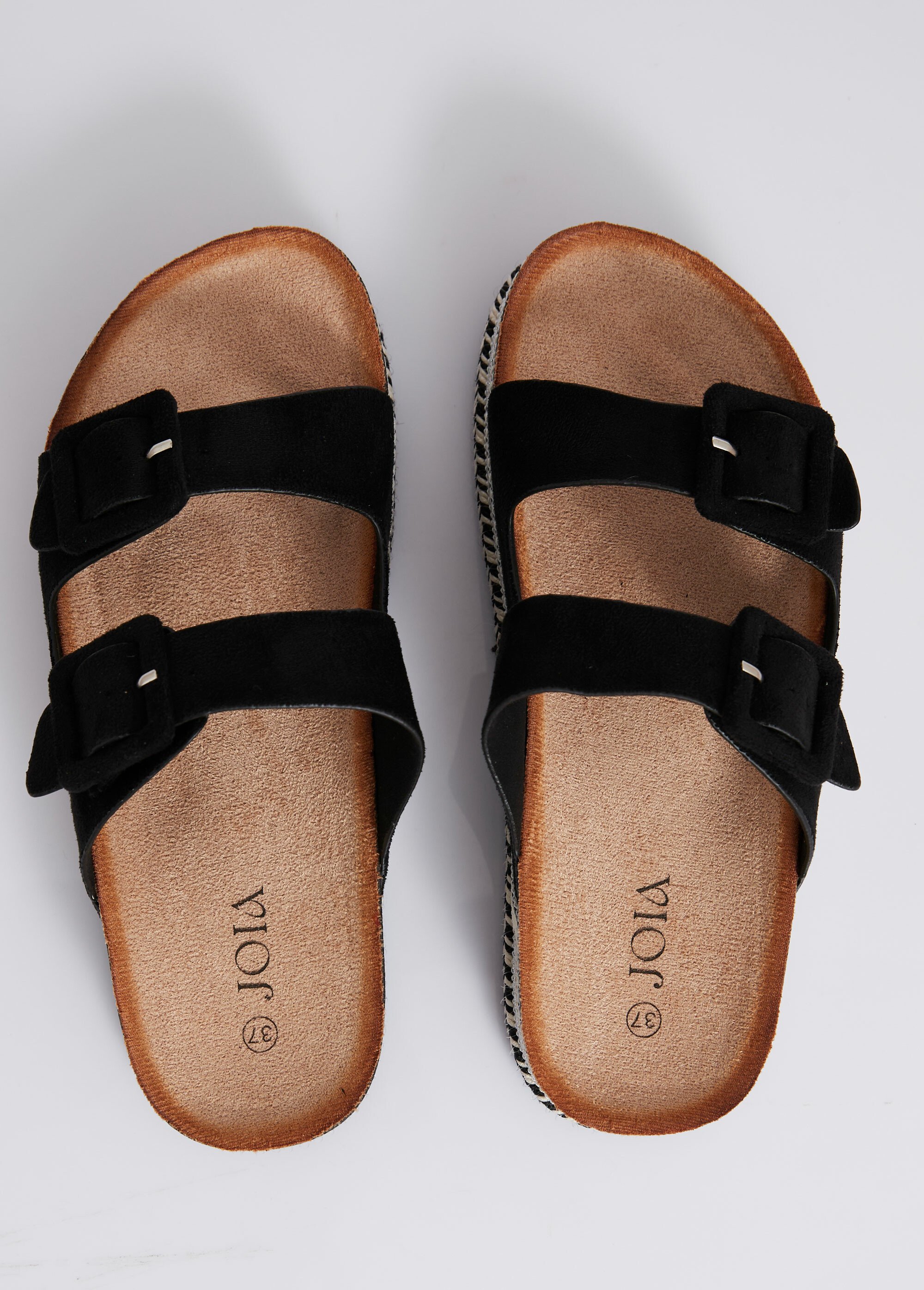 Mules compensées fantaisie à boucles Femme Noir JOISS-263 OV1