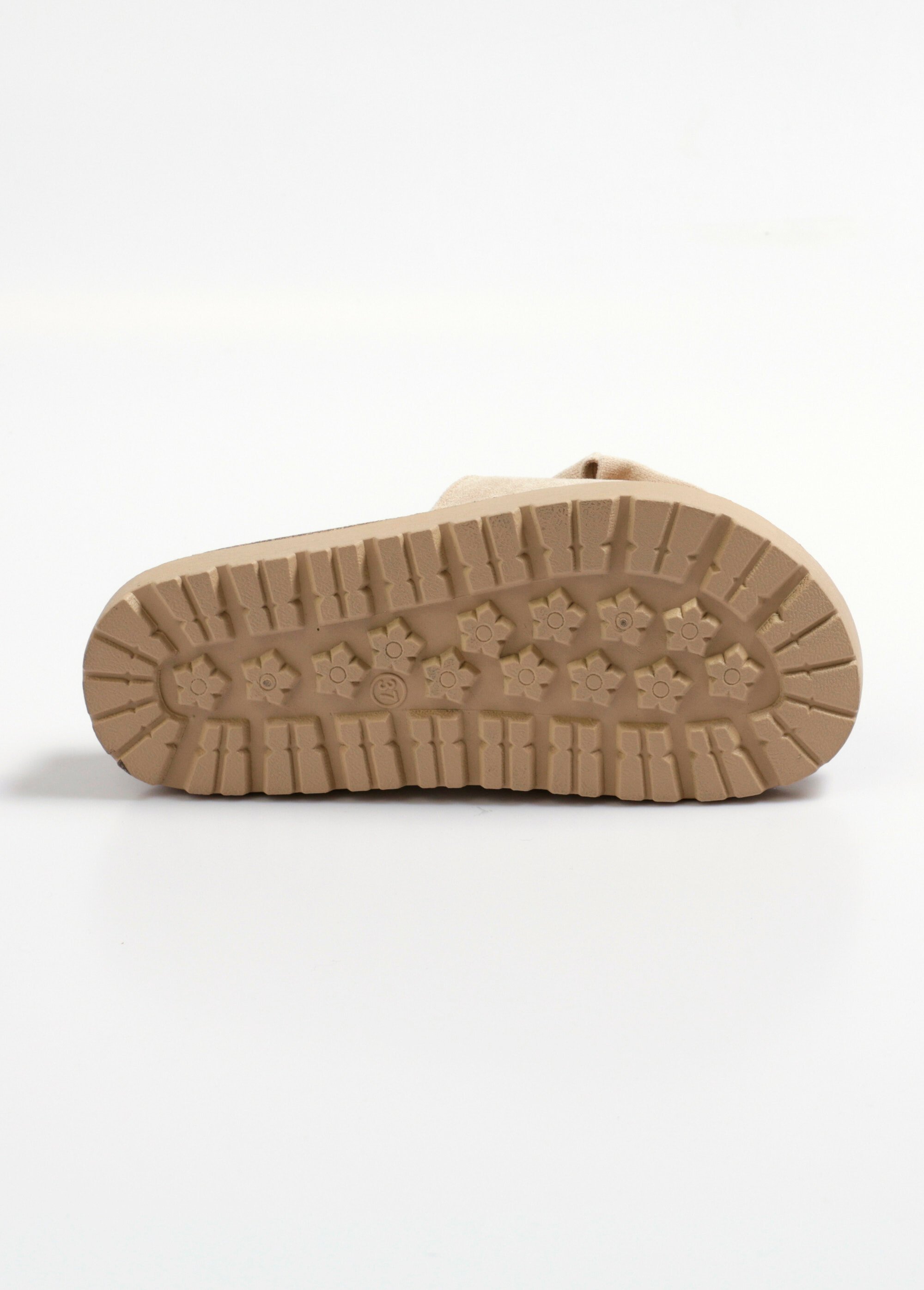 Mules suédine anatomiques nœud fantaisie Femme Beige MAR3886 UN1