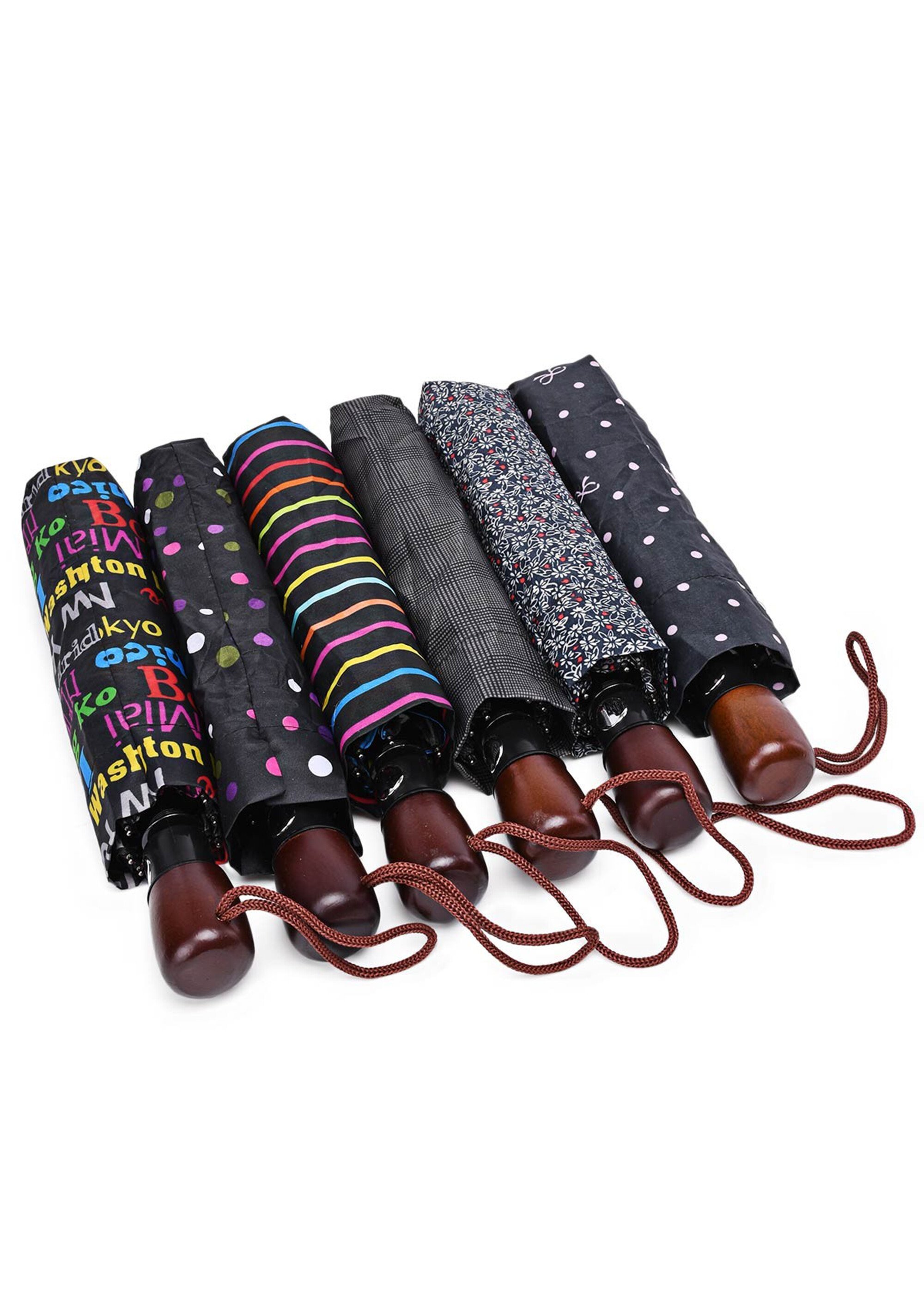 Parapluie pliant fantaisie automatique Femme Noir AG-PARA777 LO1