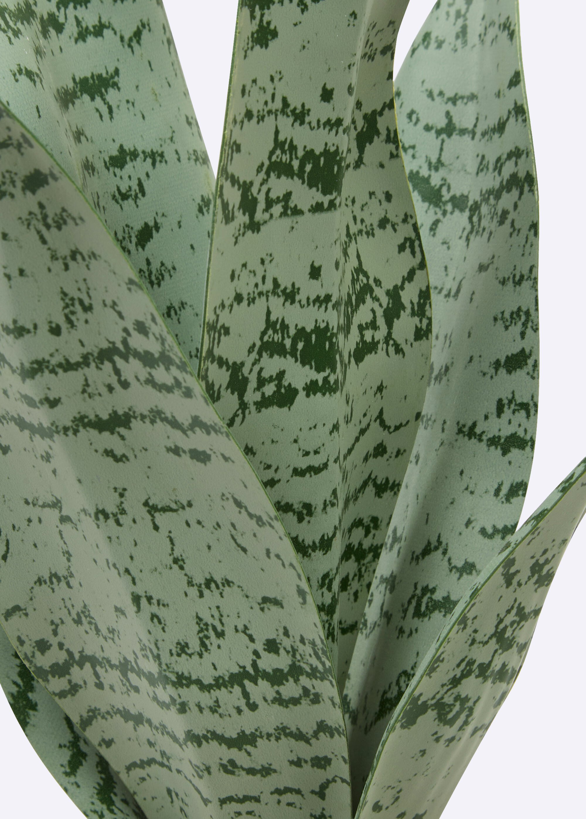 Plante artificielle, pot céramique rayée Orange JJA-210126 DE1