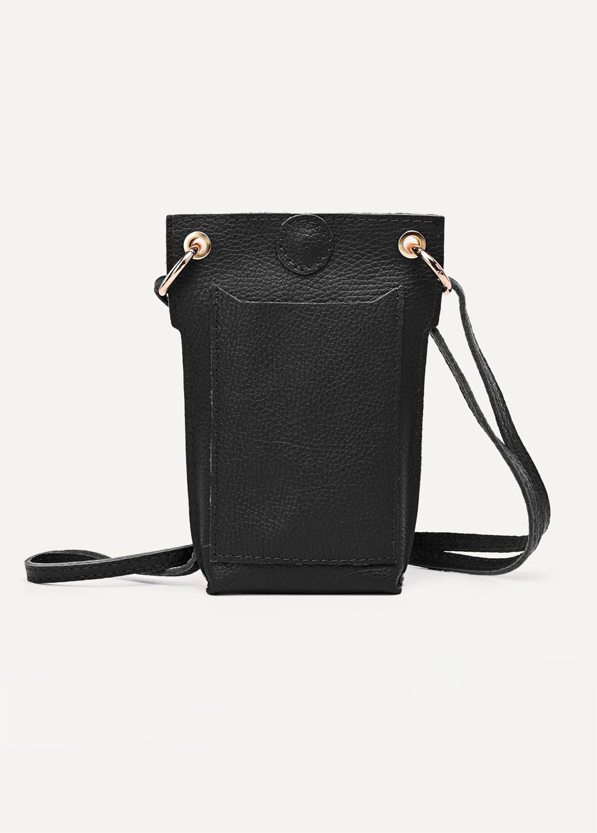 Pochette pour téléphone cuir grainé Femme Noir AG-ZE9014G DE2