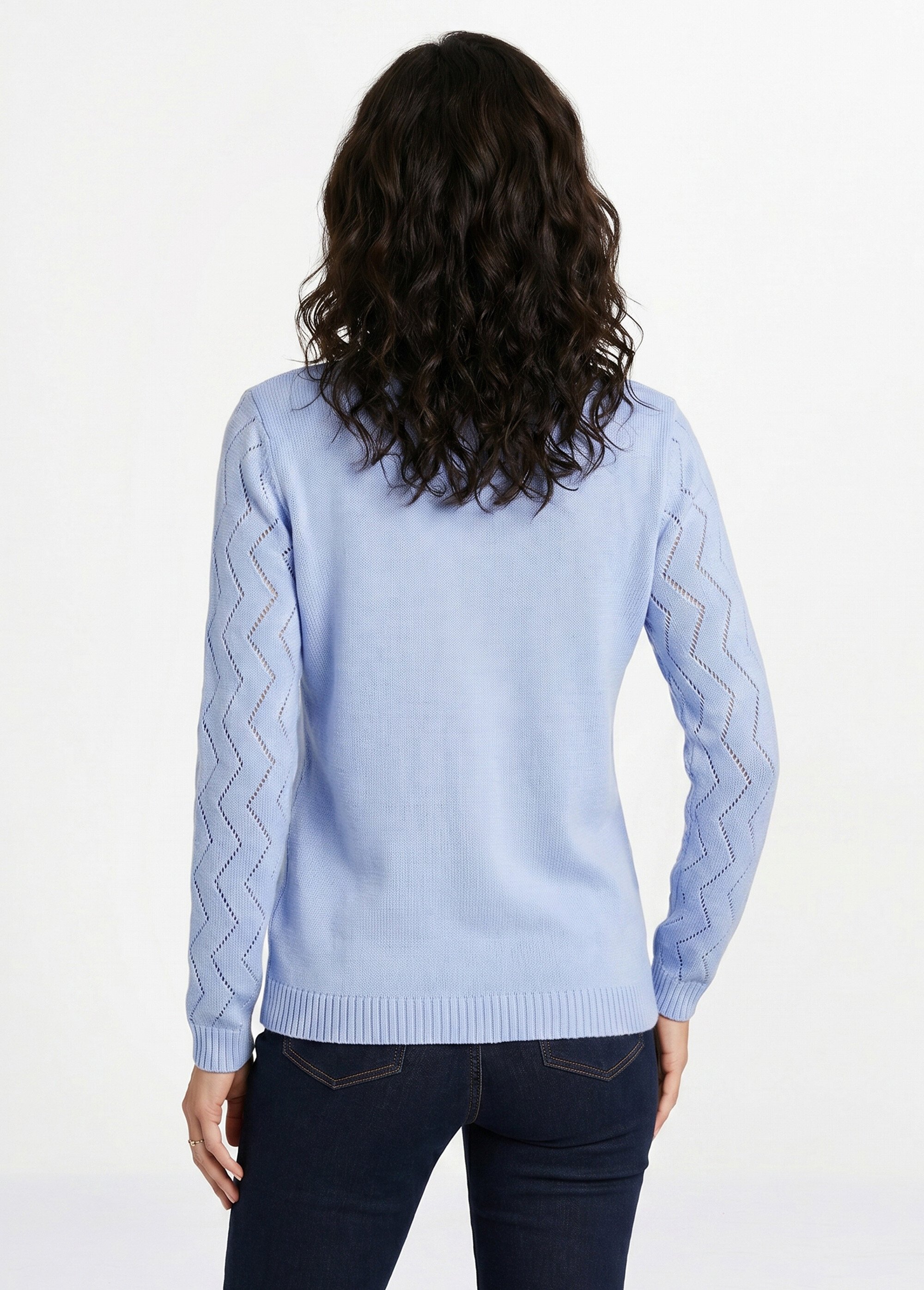 Pull court ajouré torsades Femme Bleu MIGNON DO1