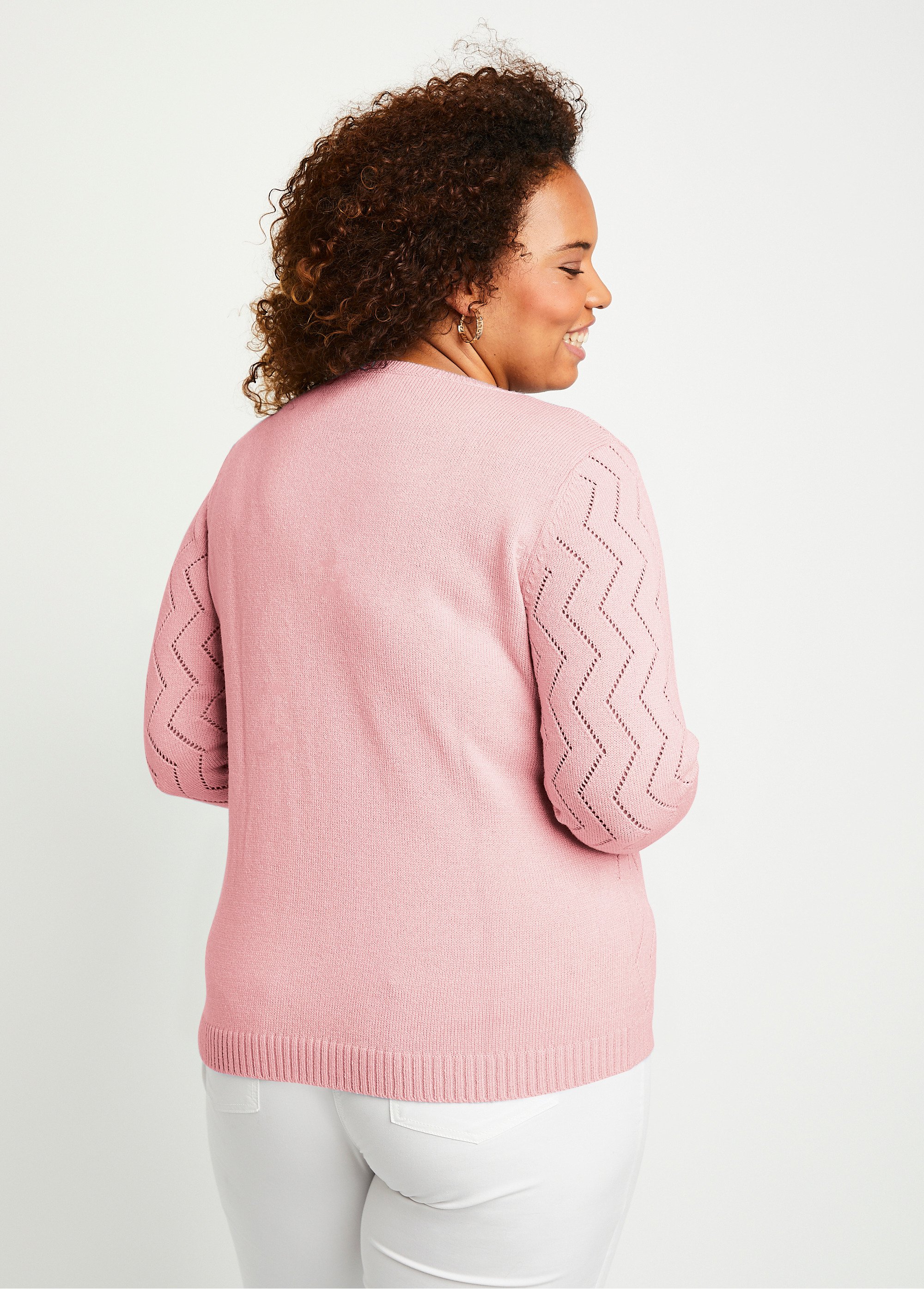 Pull court ajouré torsades