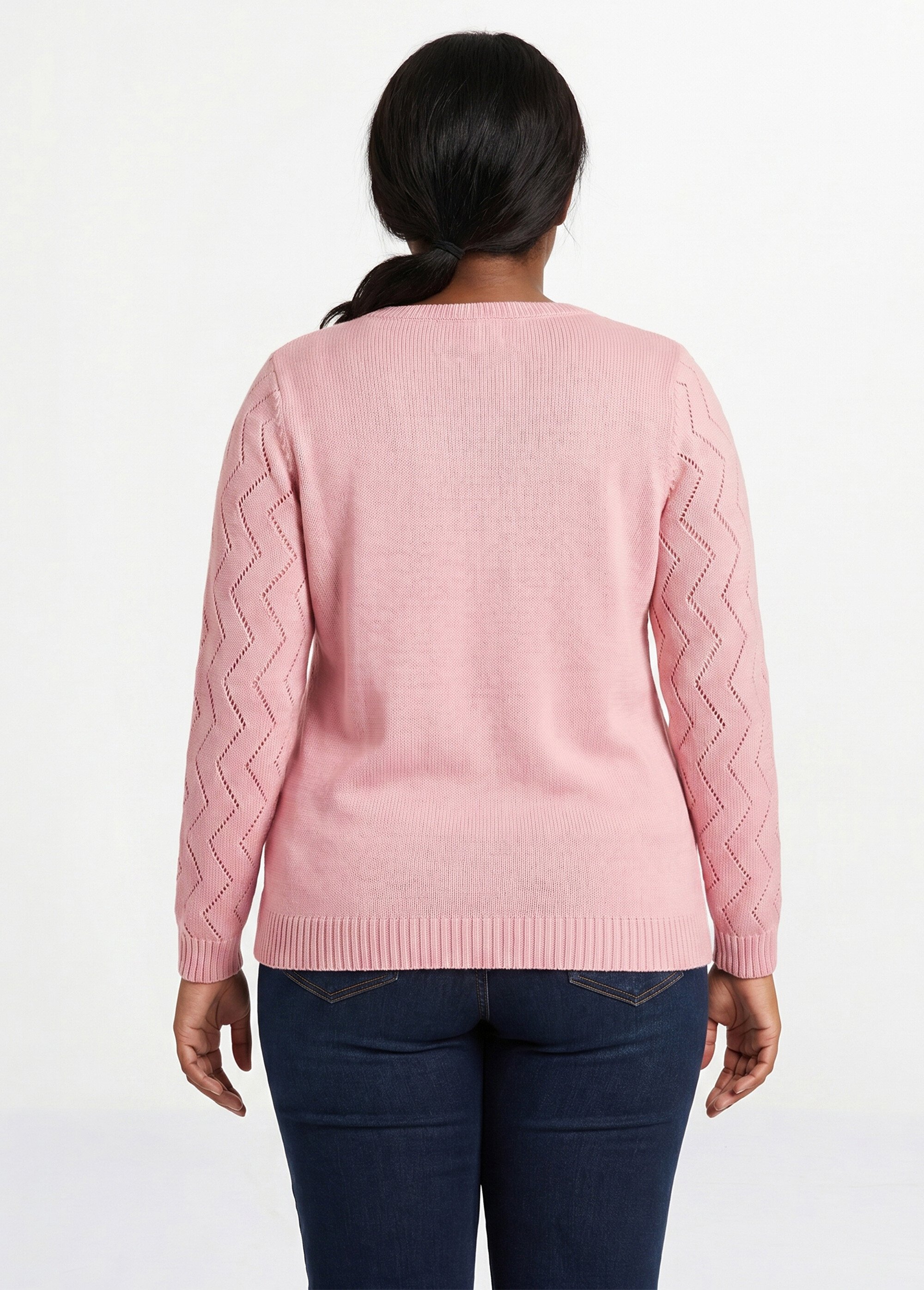 Pull court ajouré torsades