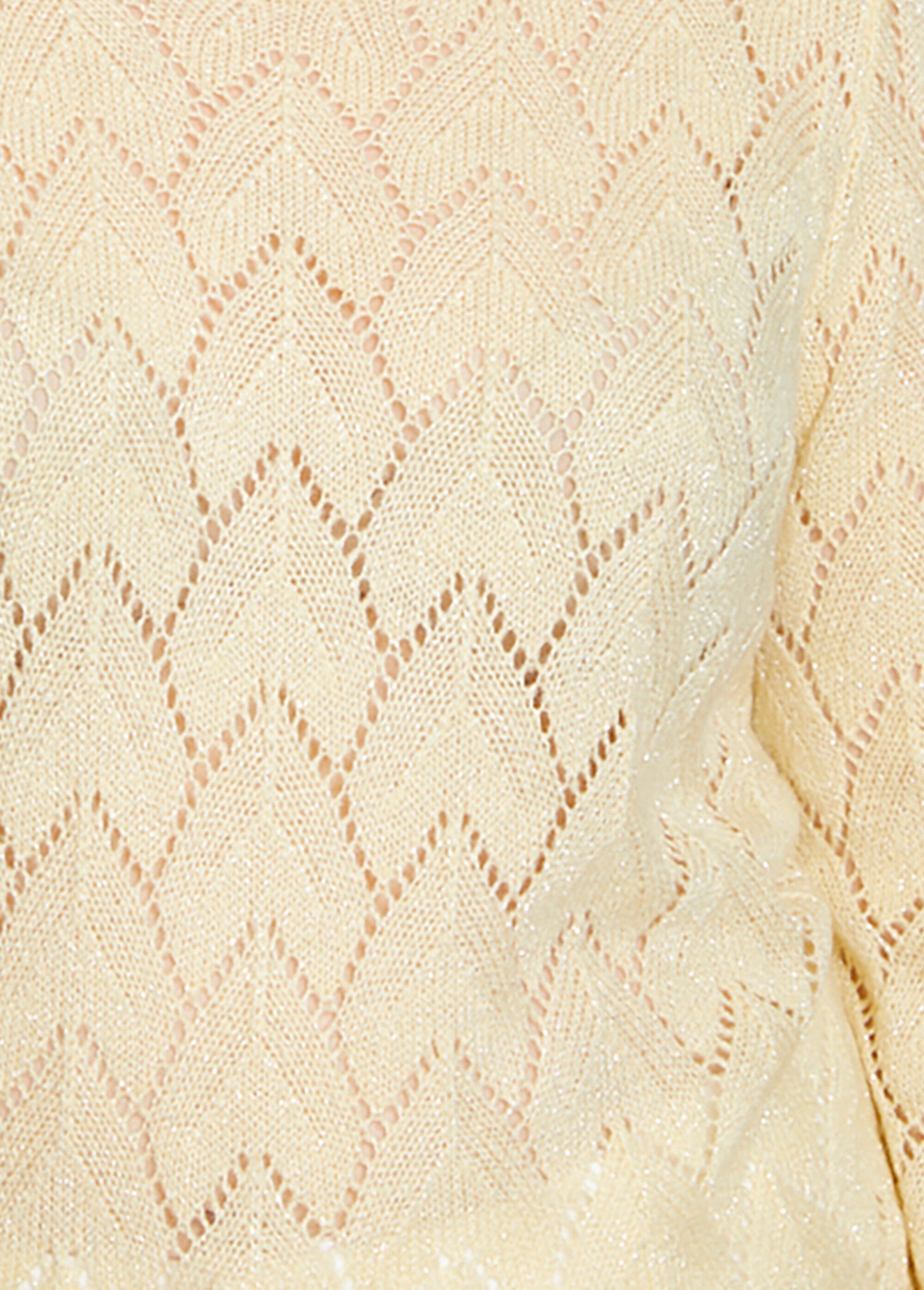 Pull maille ajourée avec fibres recyclées