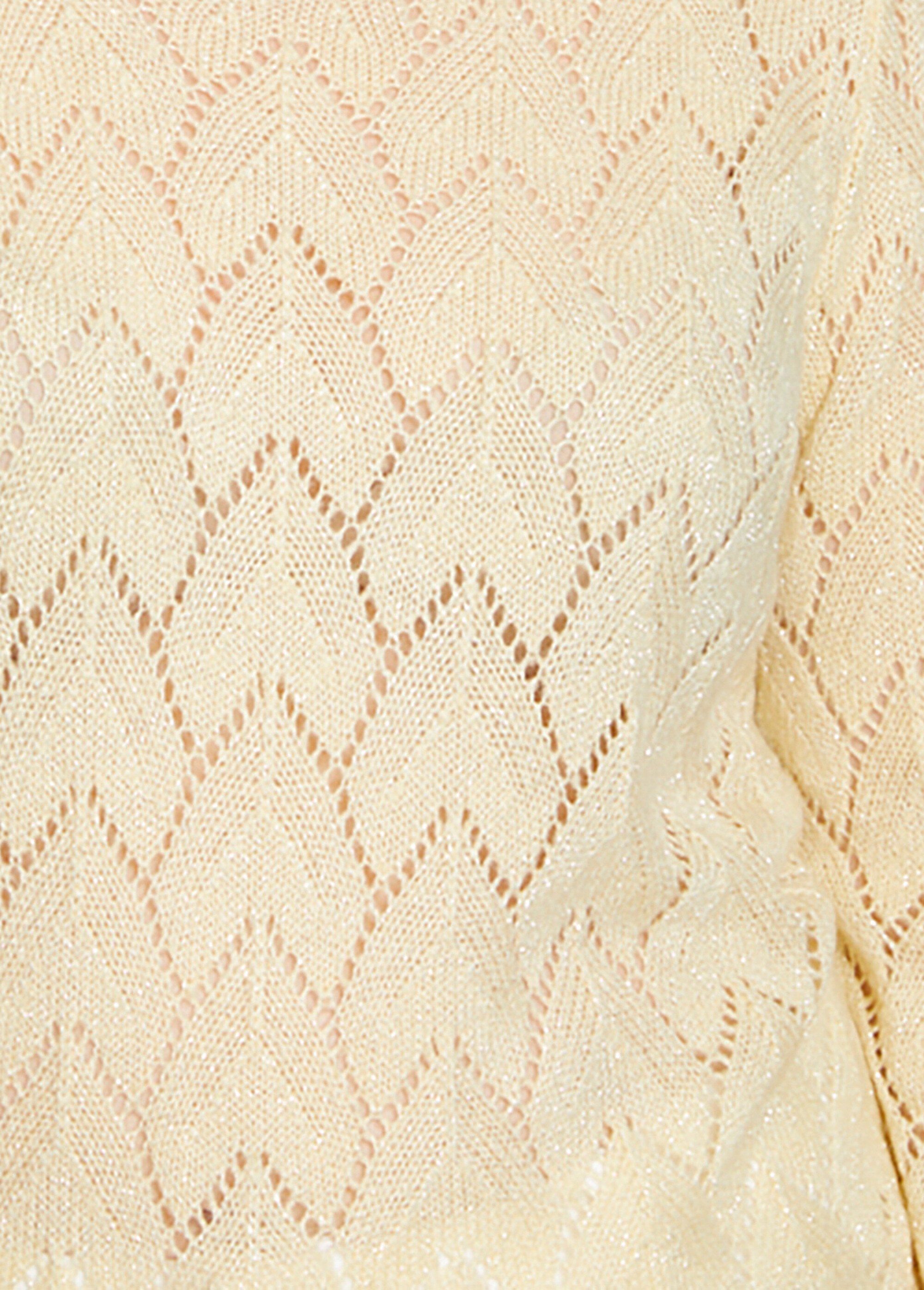Pull maille ajourée avec fibres recyclées