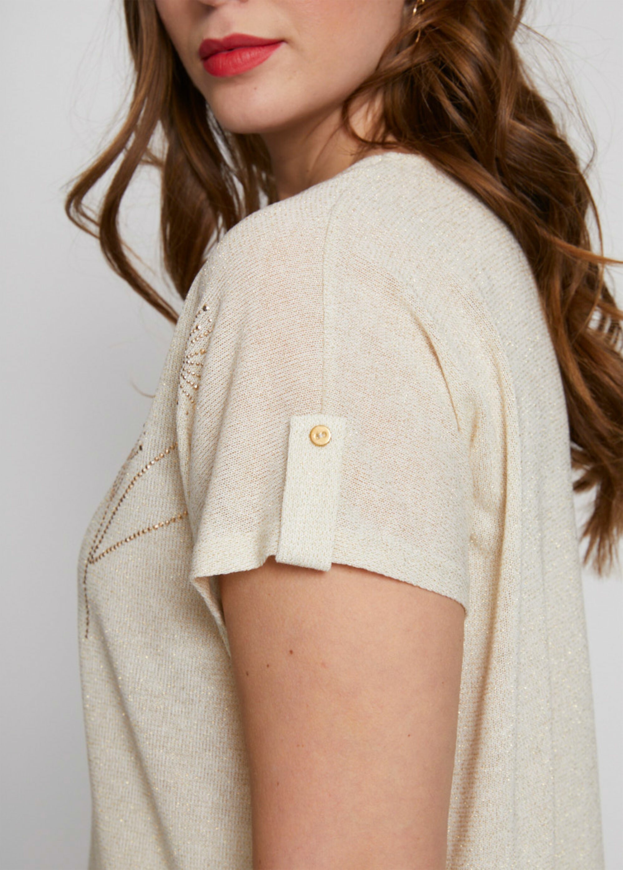 Pull maille scintillante manches kimono