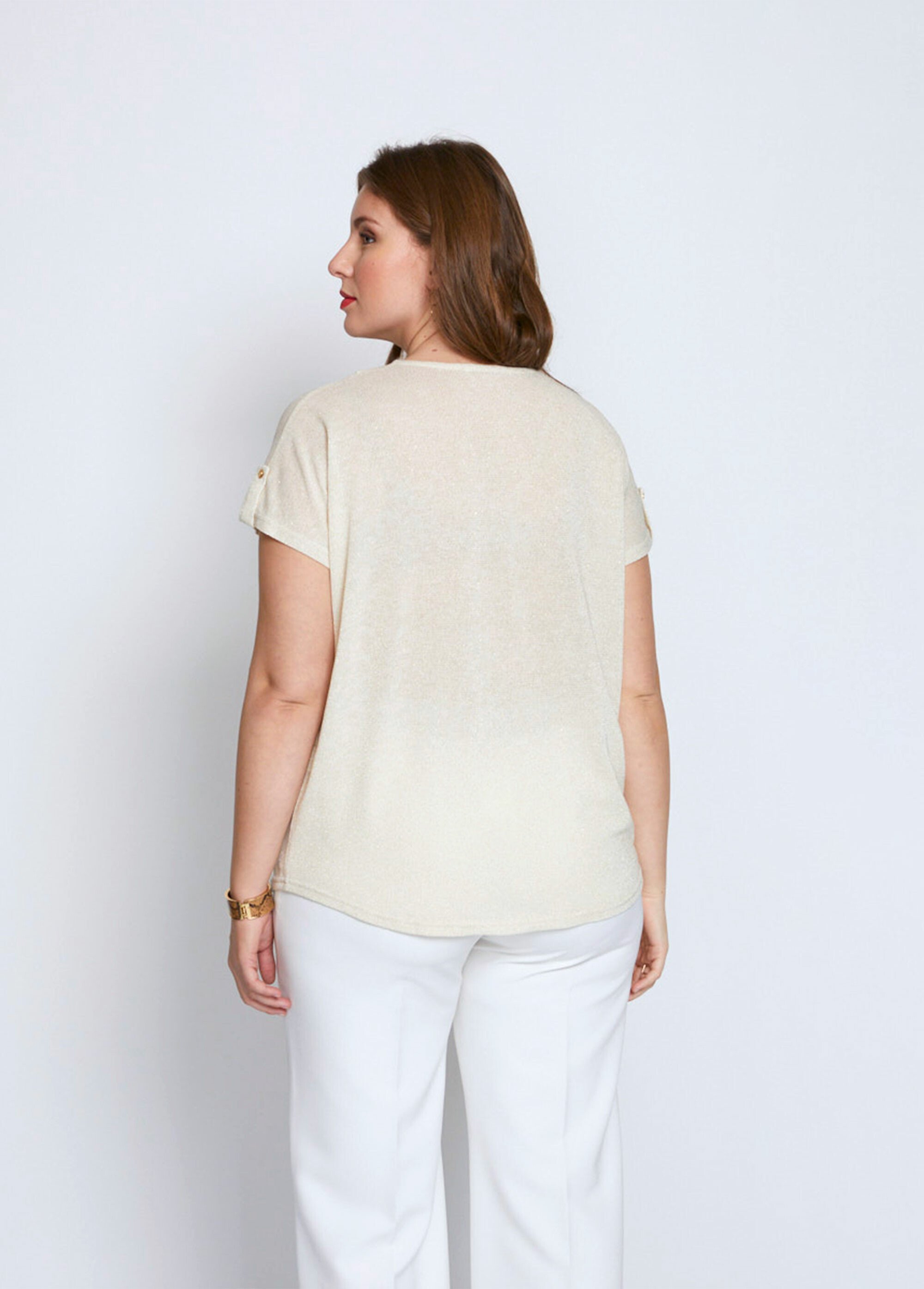 Pull maille scintillante manches kimono