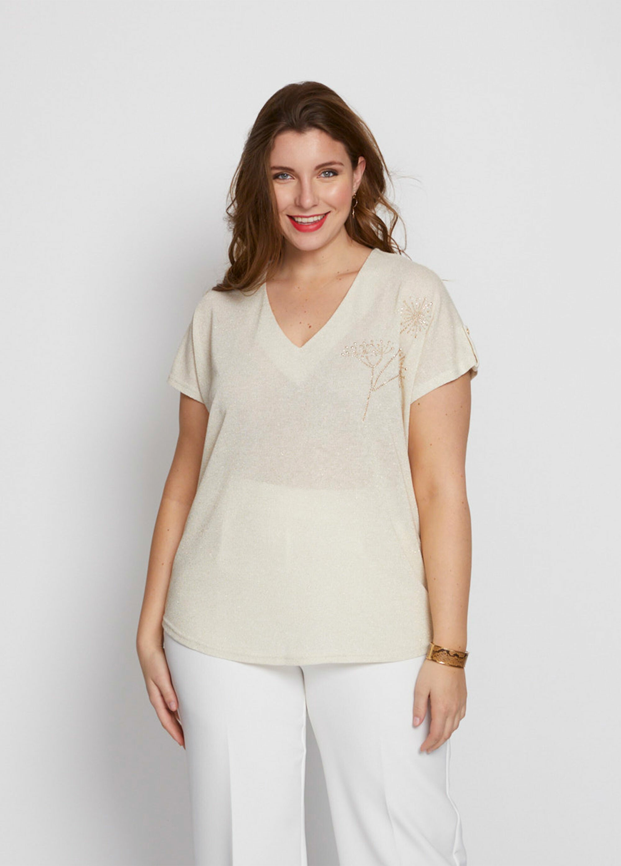 Pull maille scintillante manches kimono