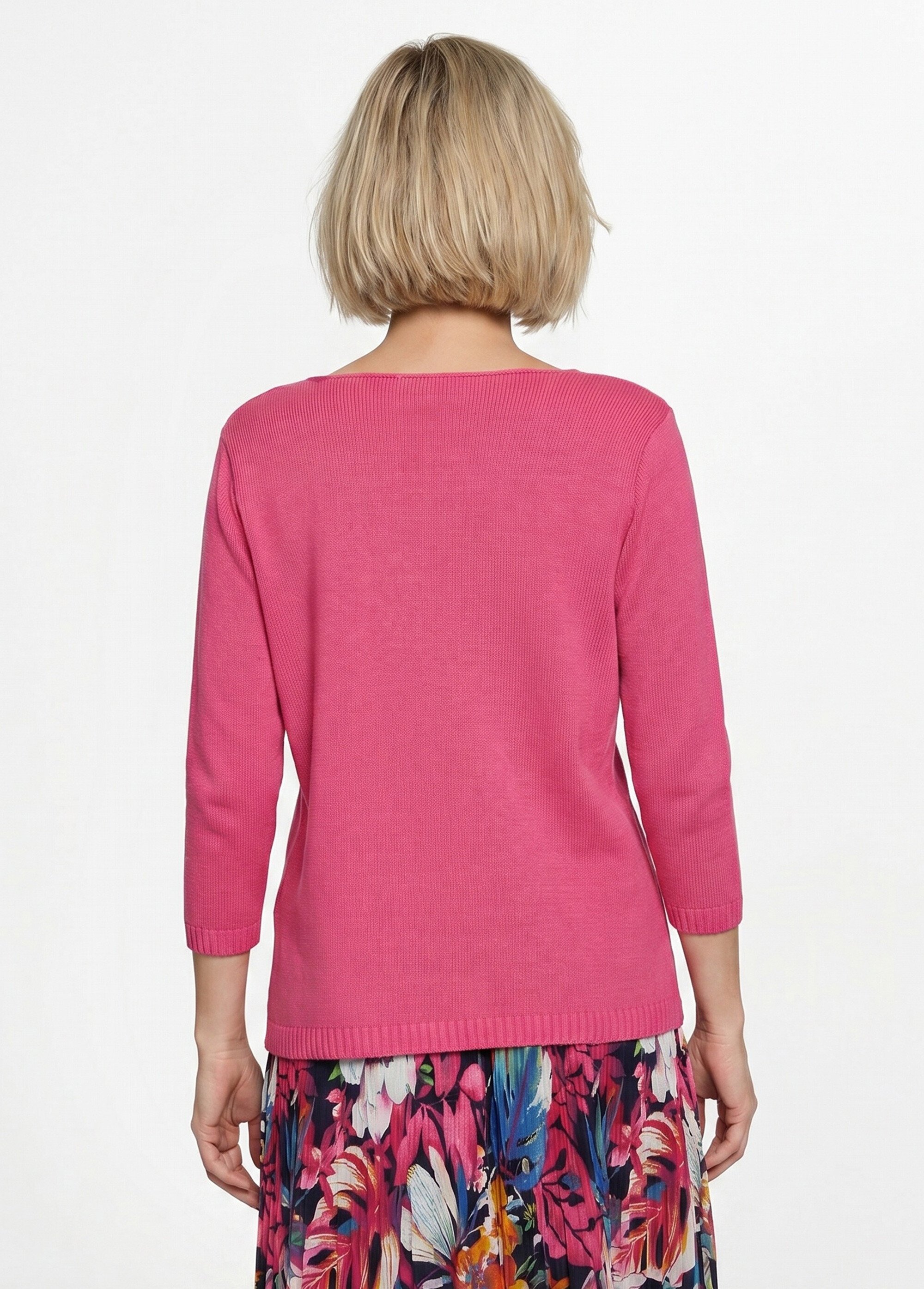 Pull manches 3/4 ajouré Femme Rose MINA DO1