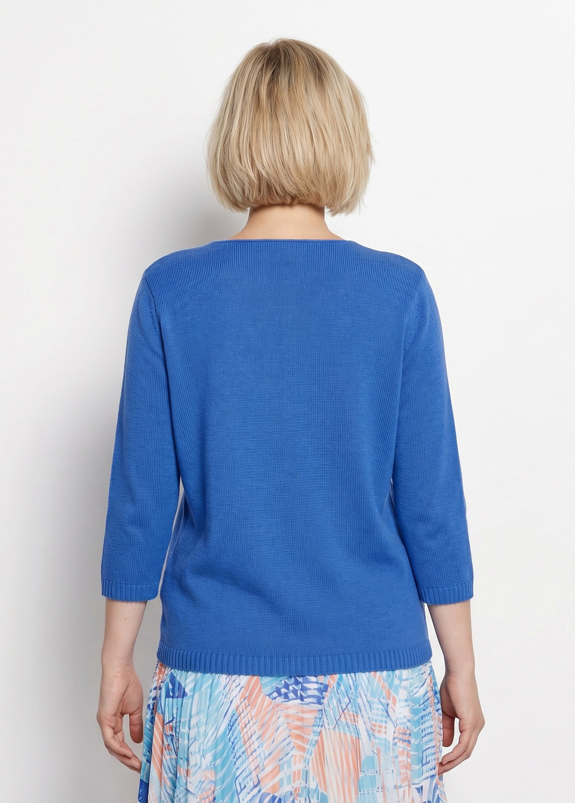 Pull manches 3/4 ajouré Femme Bleu MINA DO1