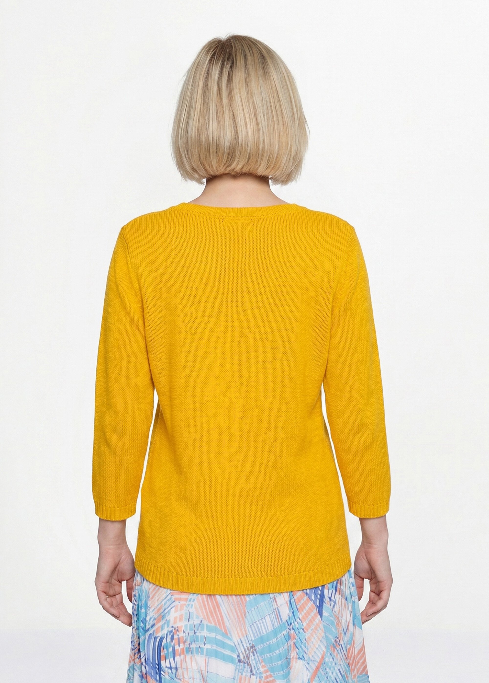 Pull manches 3/4 ajouré Femme Jaune MINA DO1