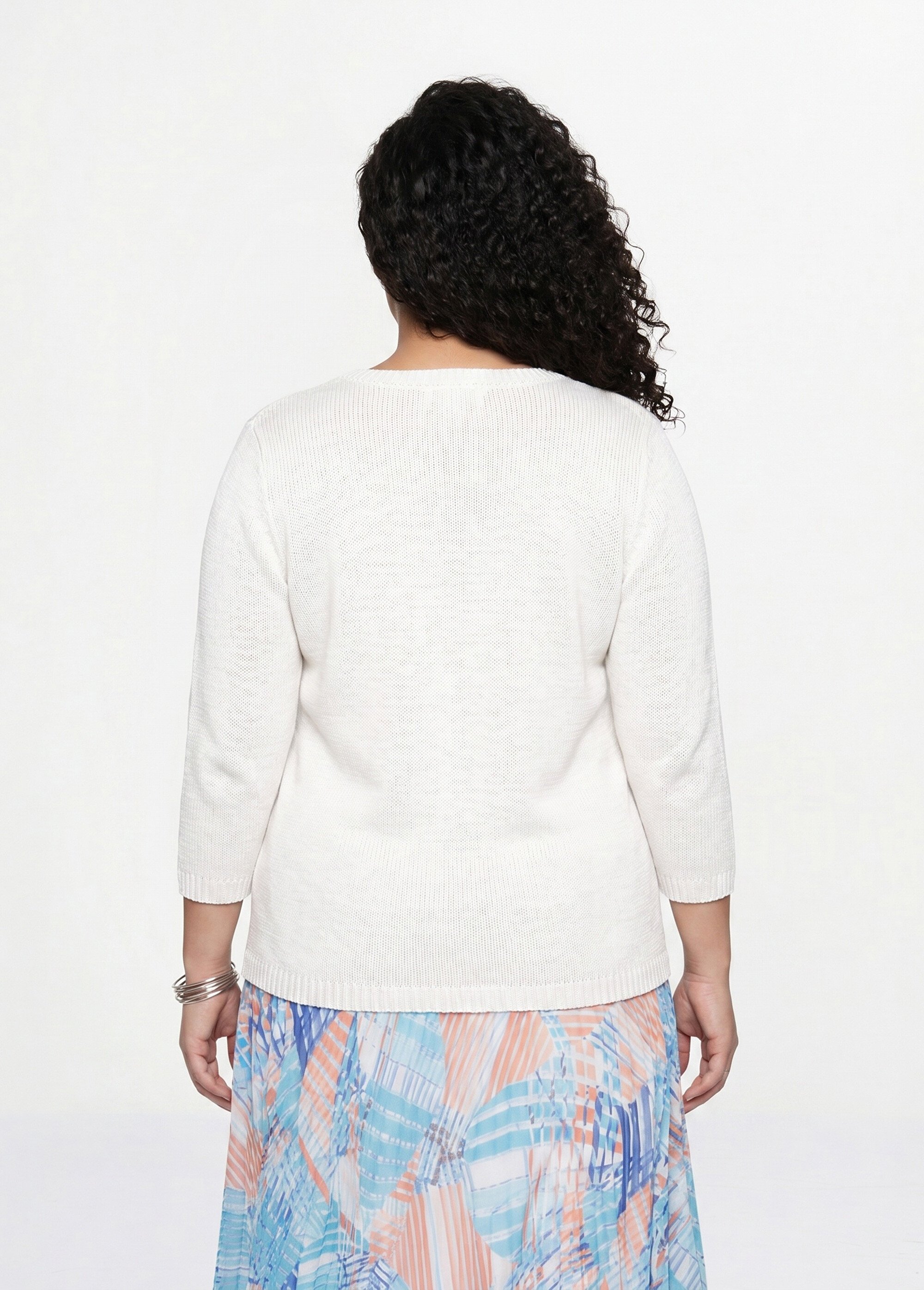 Pull manches 3/4 ajouré