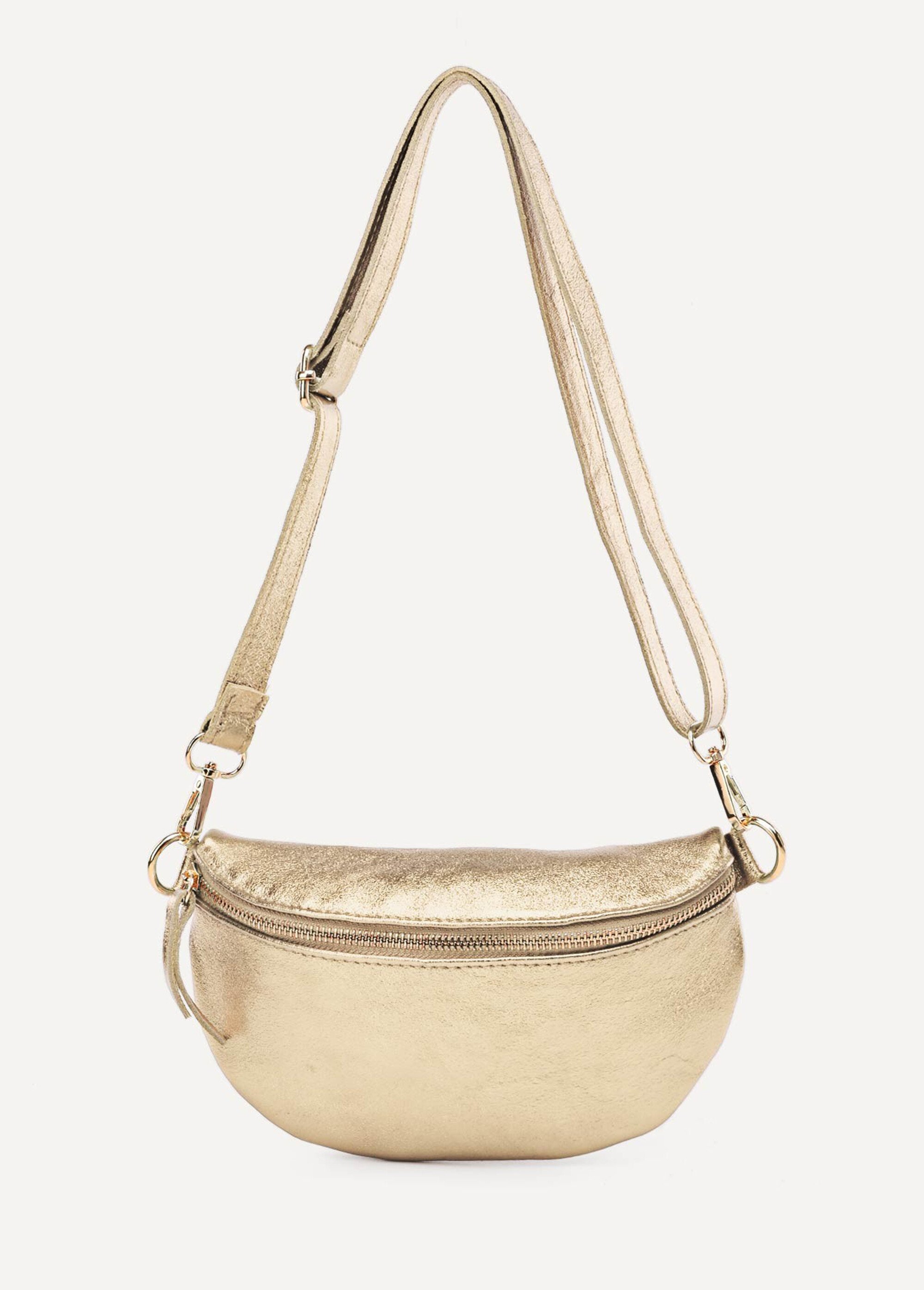 Sac banane femme en cuir métallisé Femme Jaune AG-ZE9009MT DE2