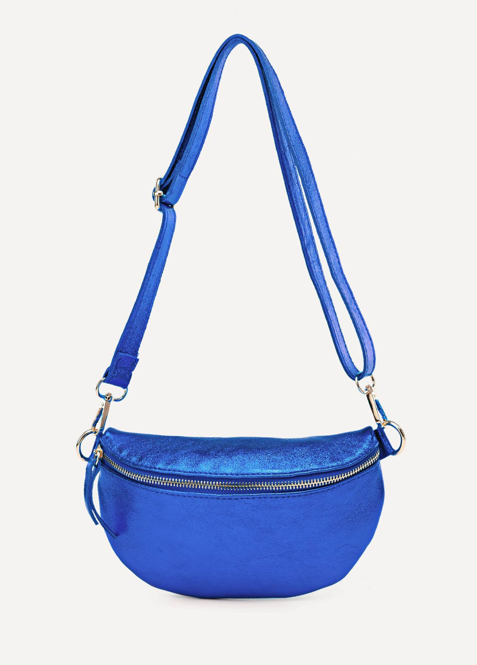 Sac banane femme en cuir métallisé Femme Bleu AG-ZE9009MT DE2