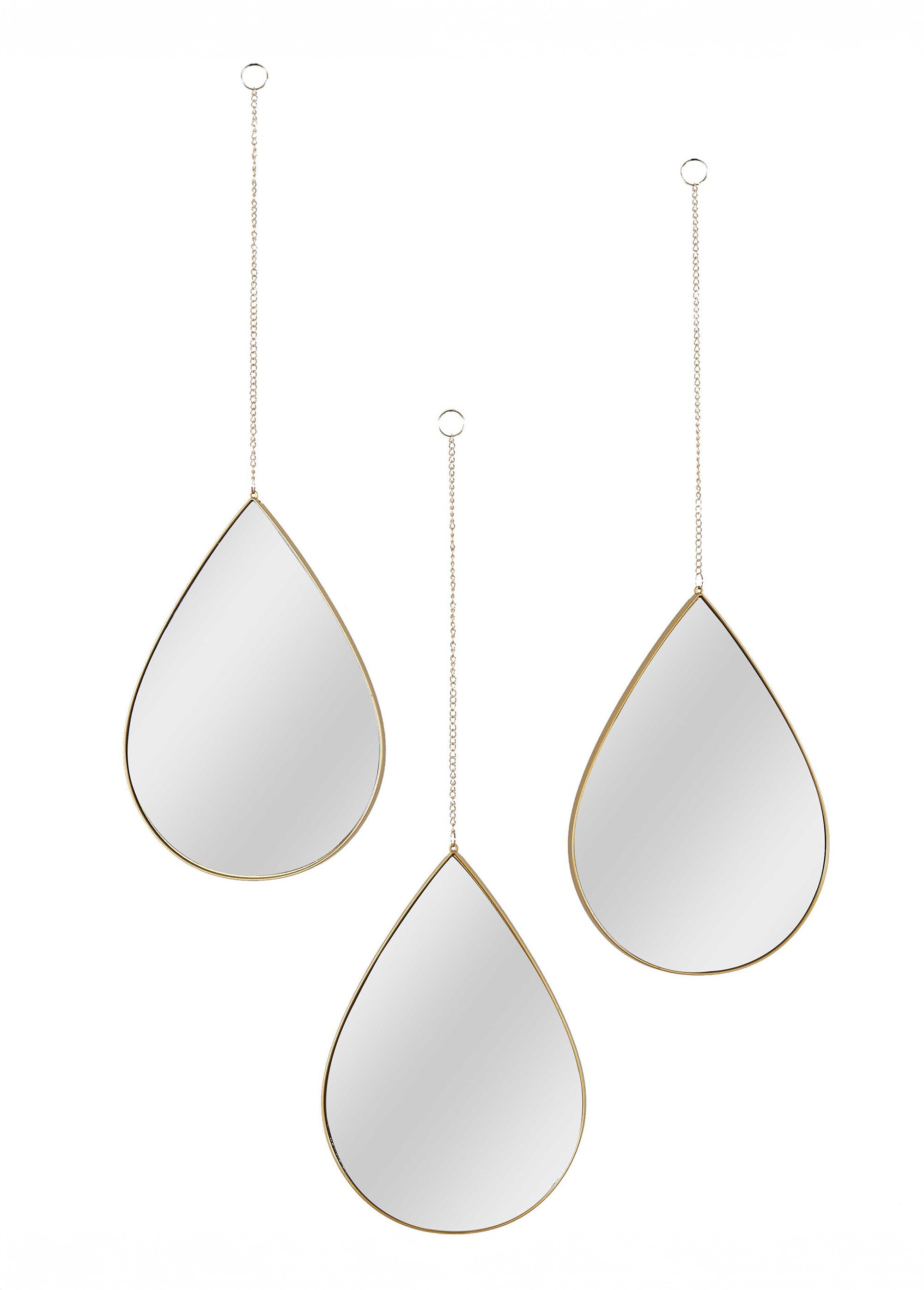 Set de 3 miroirs métallisés forme goutte