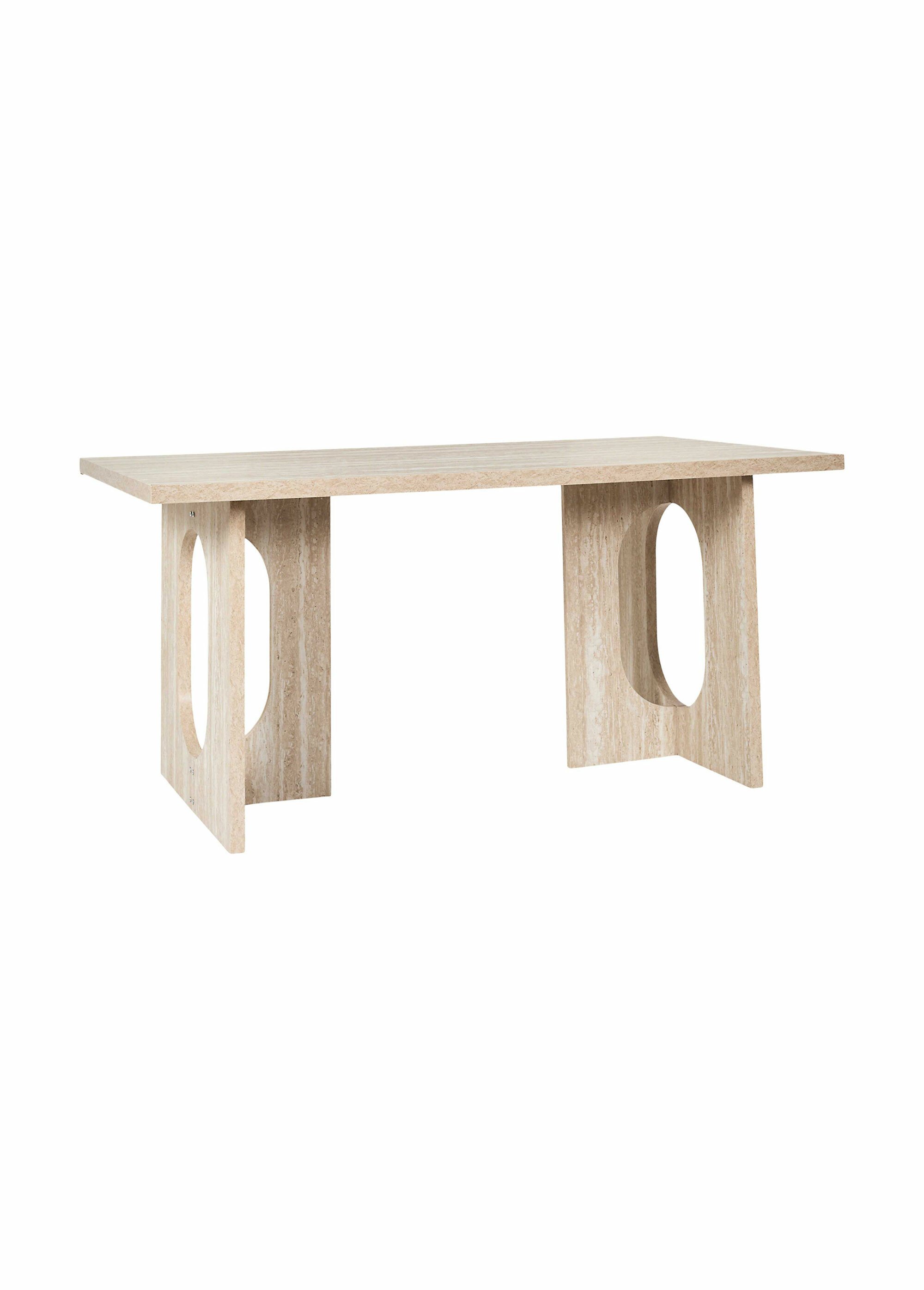 Table à manger design, effet pierre BLANC ET BEIGE CMP-HD7741 FA1