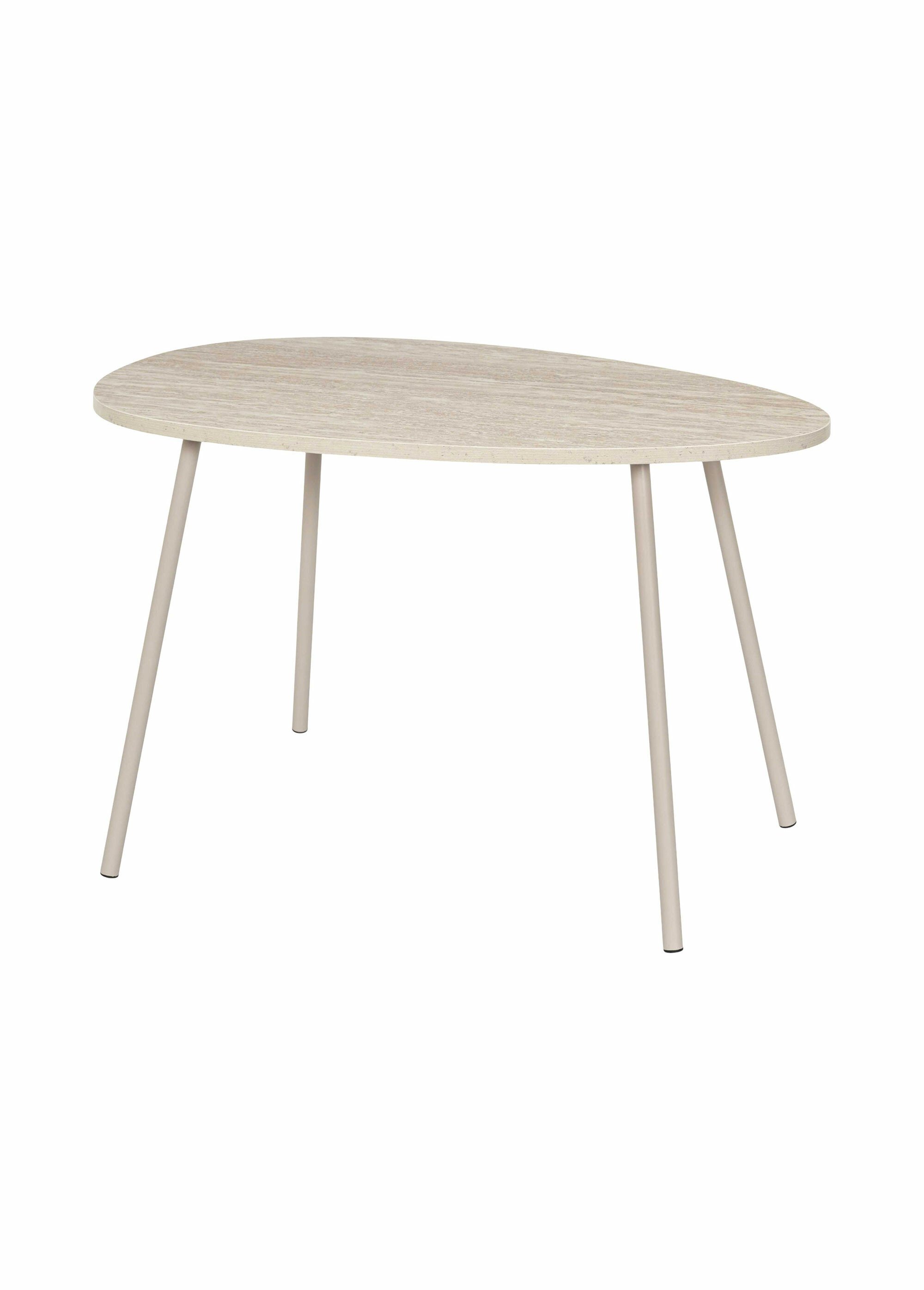 Tables gigognes effet pierre travertin BLANC ET BEIGE CMP-HD7746 DE1