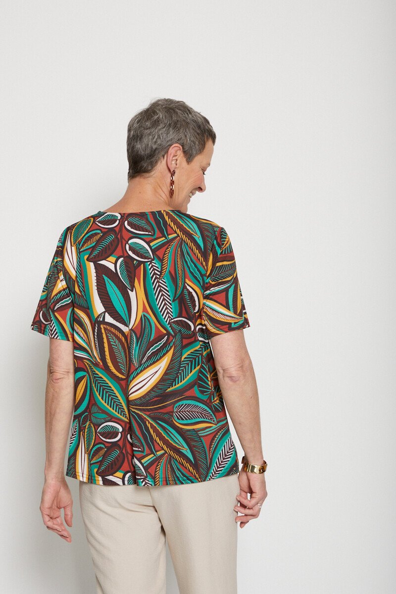 T-shirt maille crêpe extensible bijou